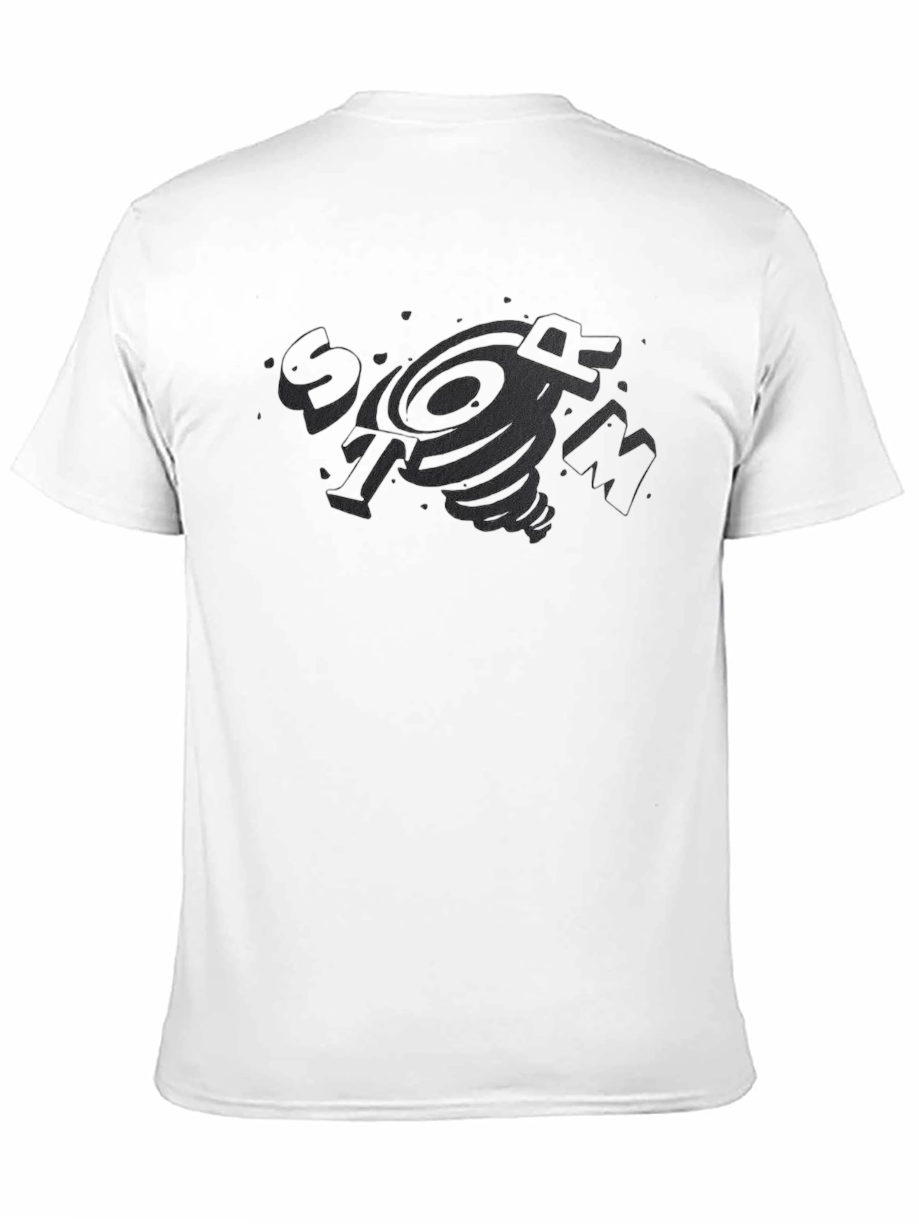 Mens Black Graphic Tee - Tornado Design