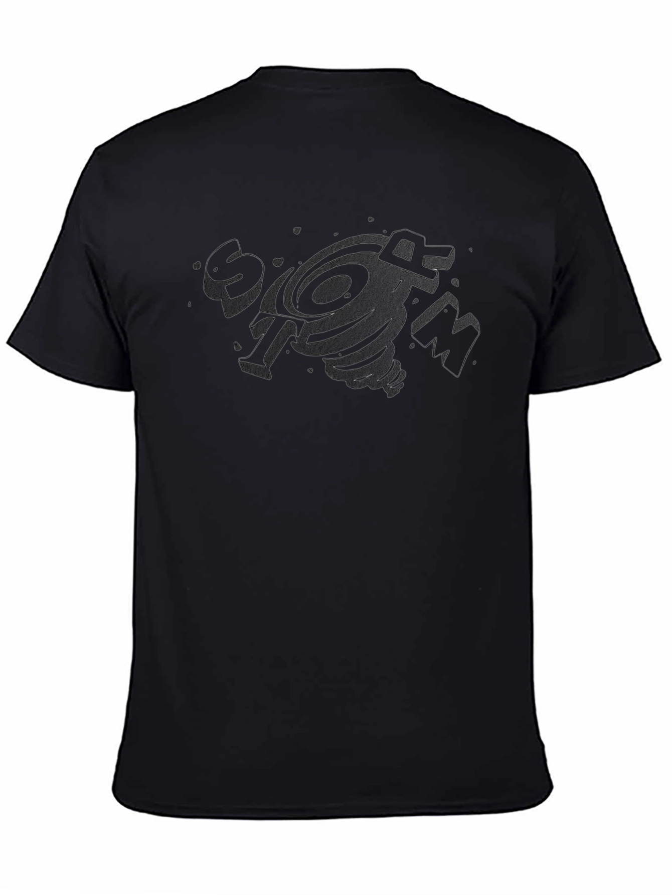 Mens Black Graphic Tee - Tornado Design