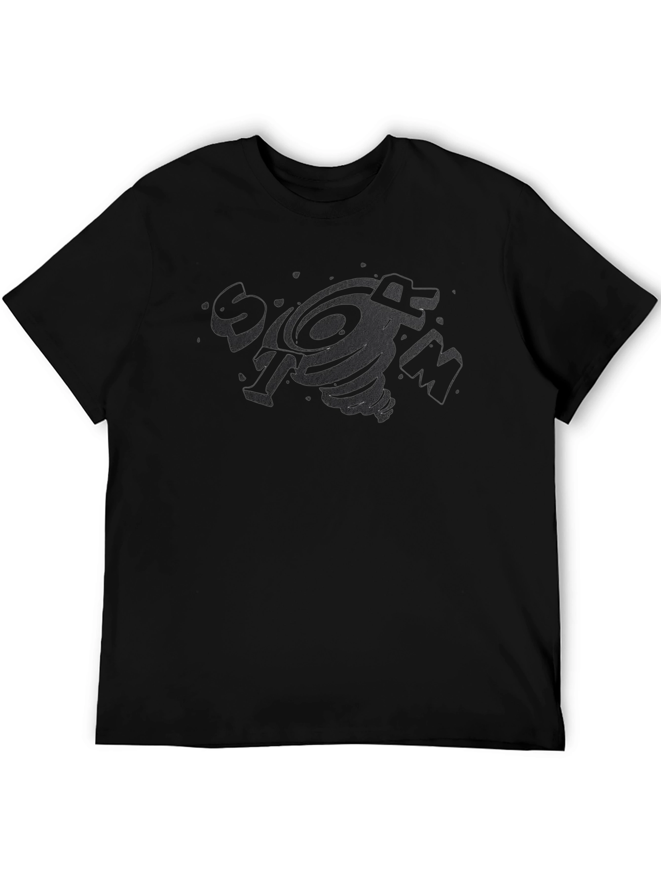 Mens Black Graphic Tee - Tornado Design