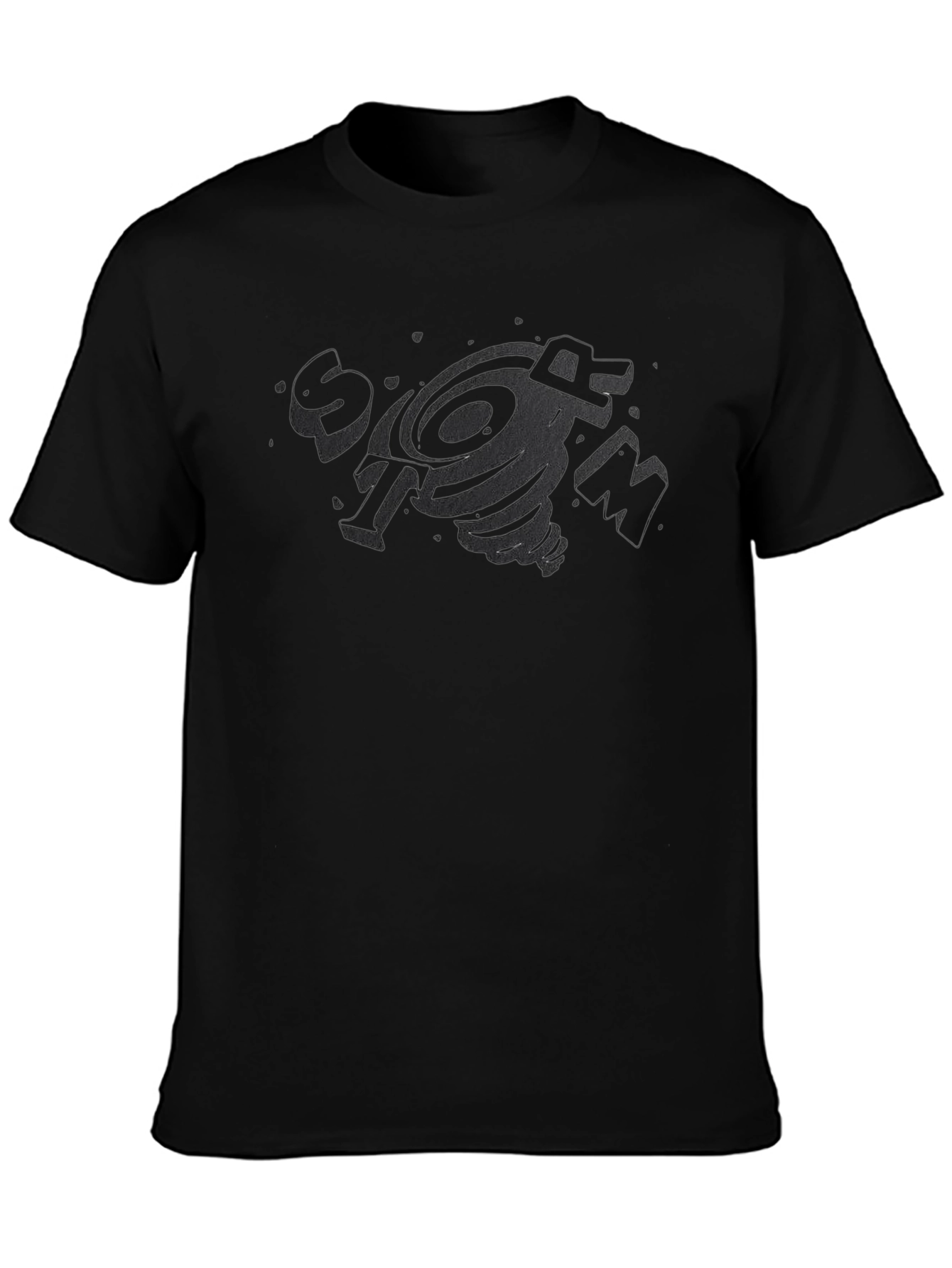 Mens Black Graphic Tee - Tornado Design