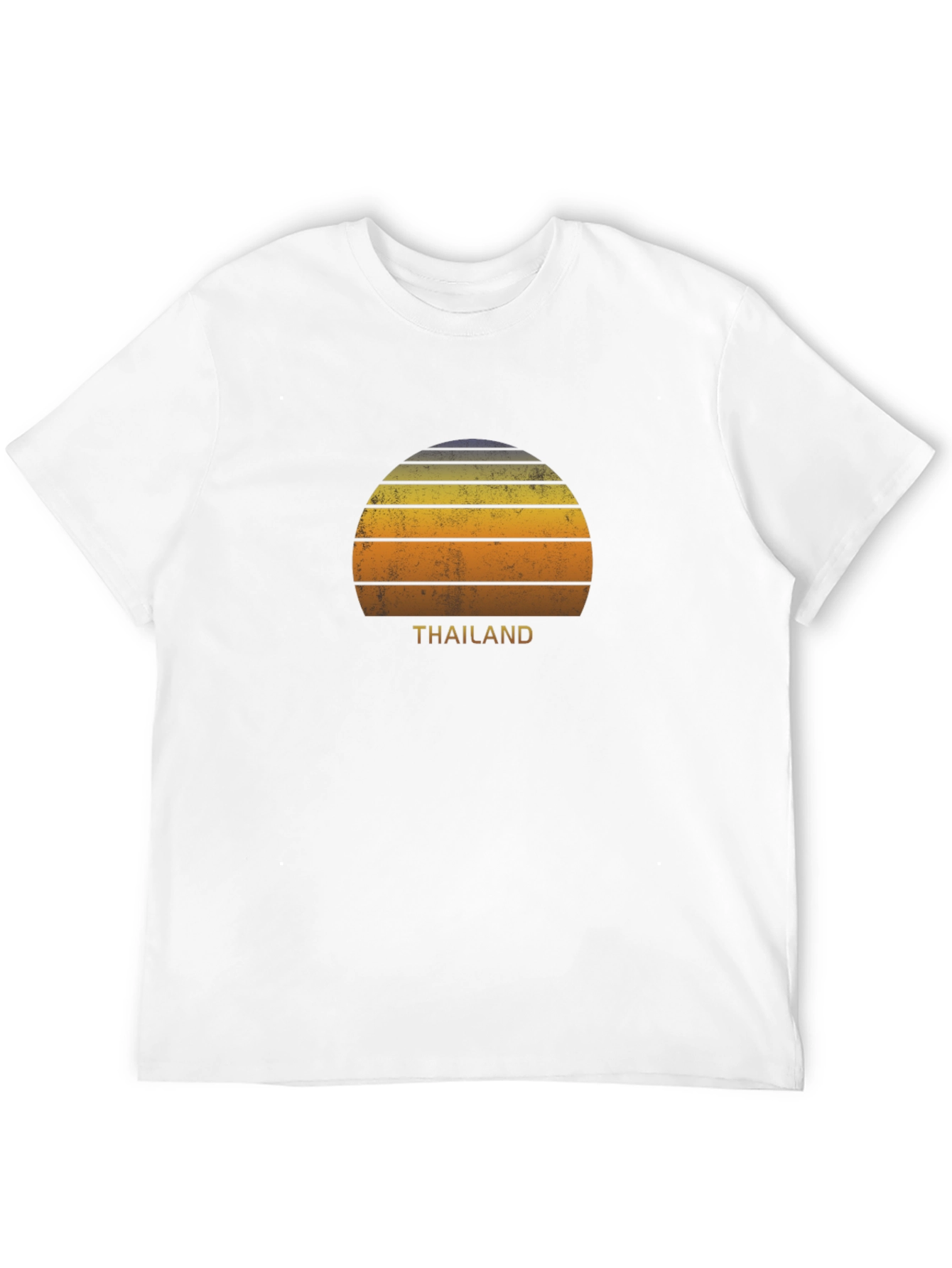 Retro Thailand Sunset Graphic T-Shirt - Black