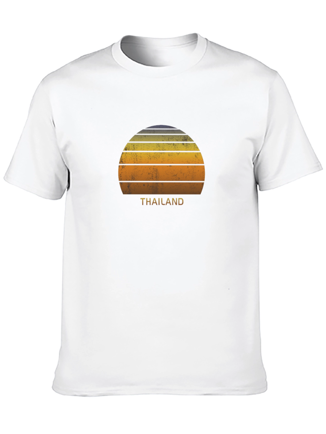 Retro Thailand Sunset Graphic T-Shirt - Black
