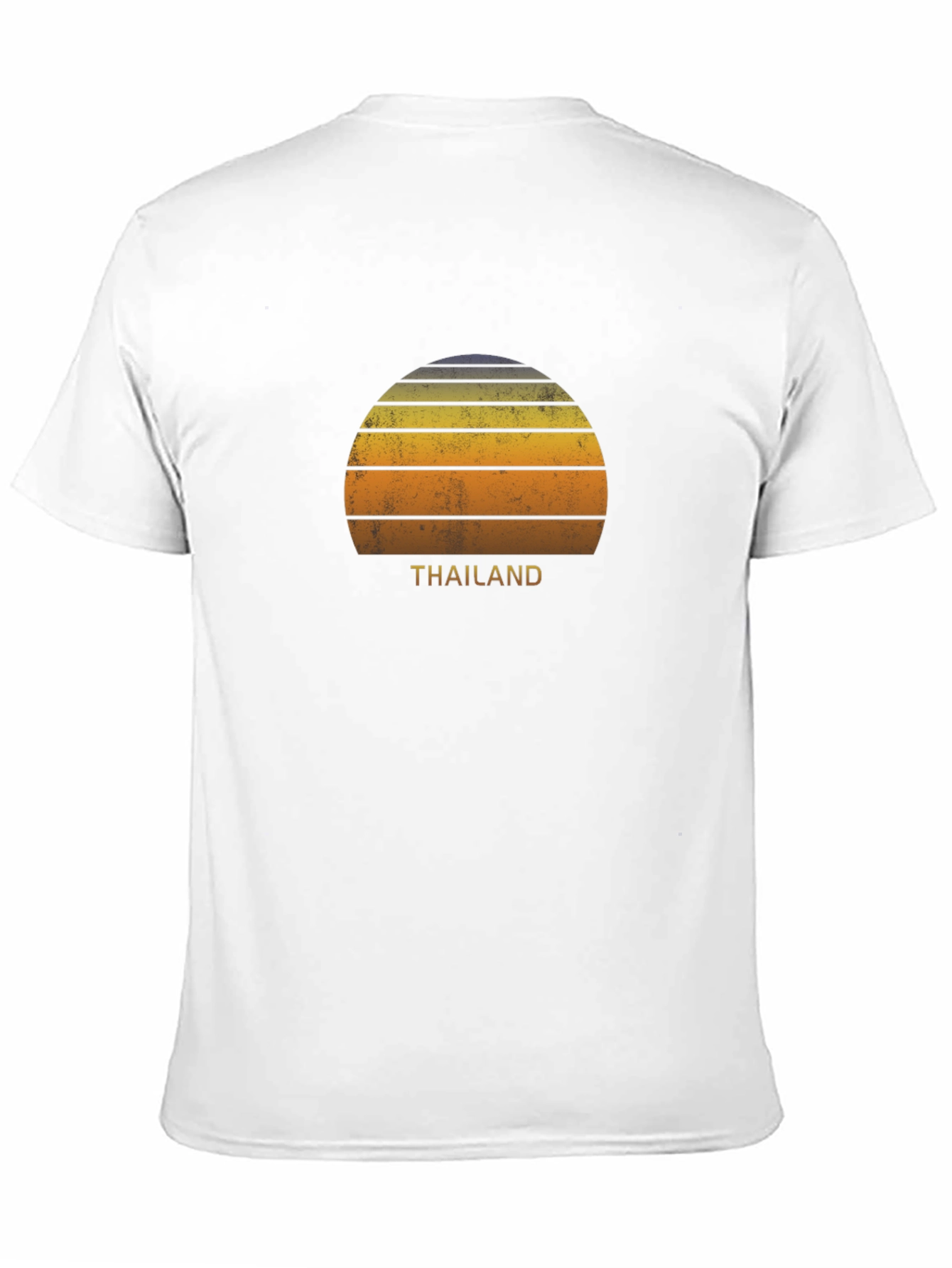 Retro Thailand Sunset Graphic T-Shirt - Black