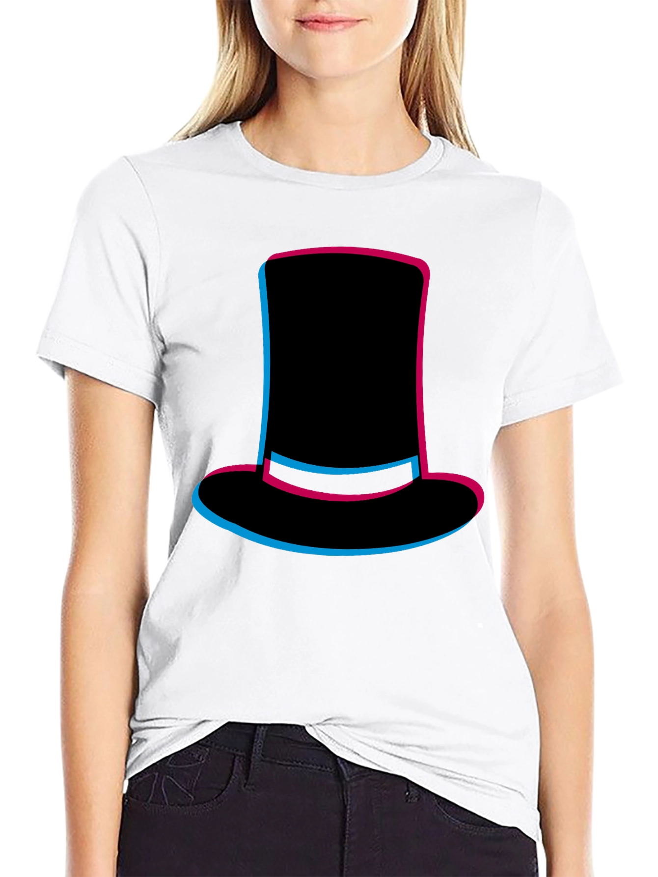 Top Hat Graphic Tee - Stylish Mens Black T-Shirt