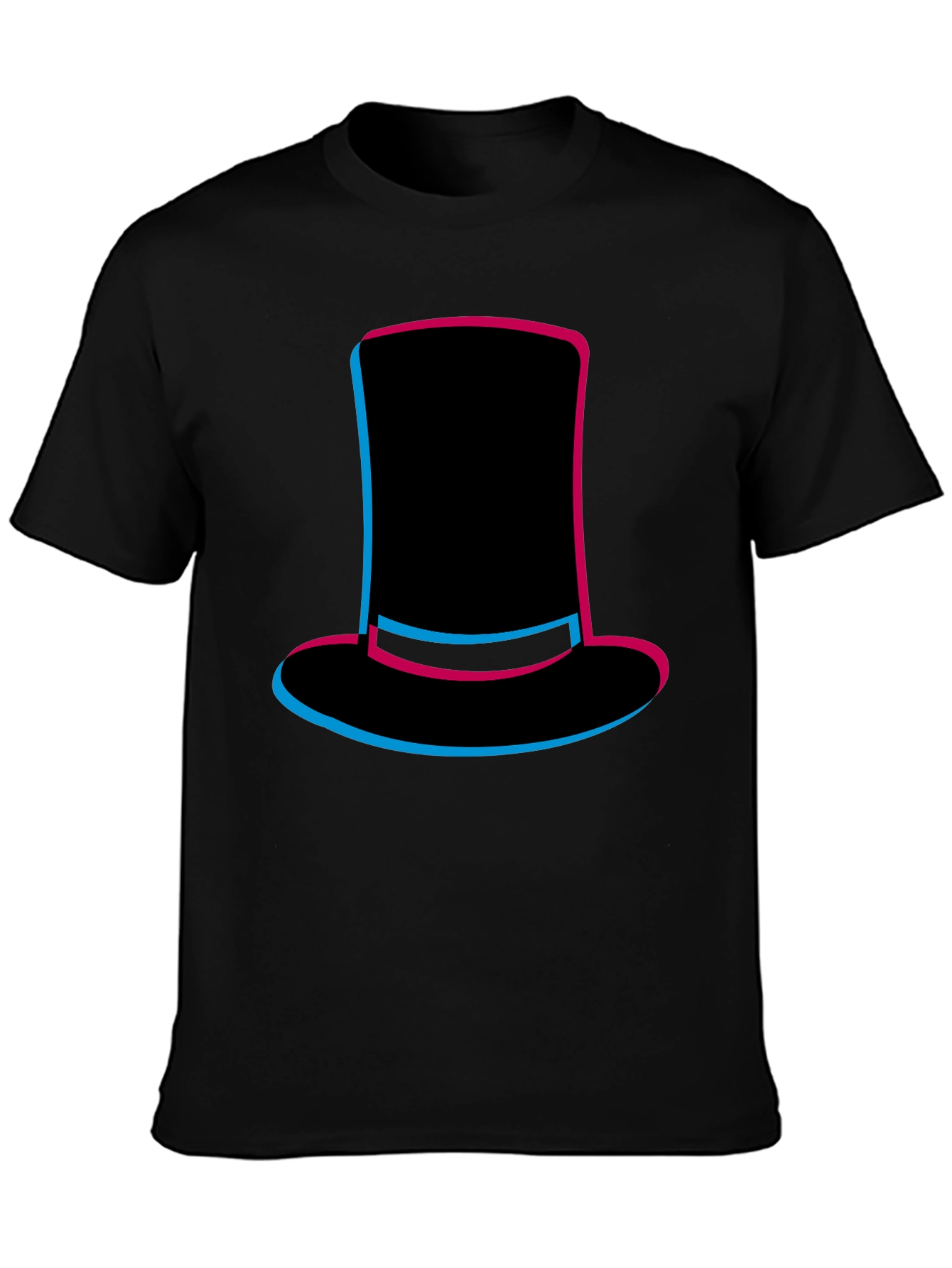 Top Hat Graphic Tee - Stylish Mens Black T-Shirt