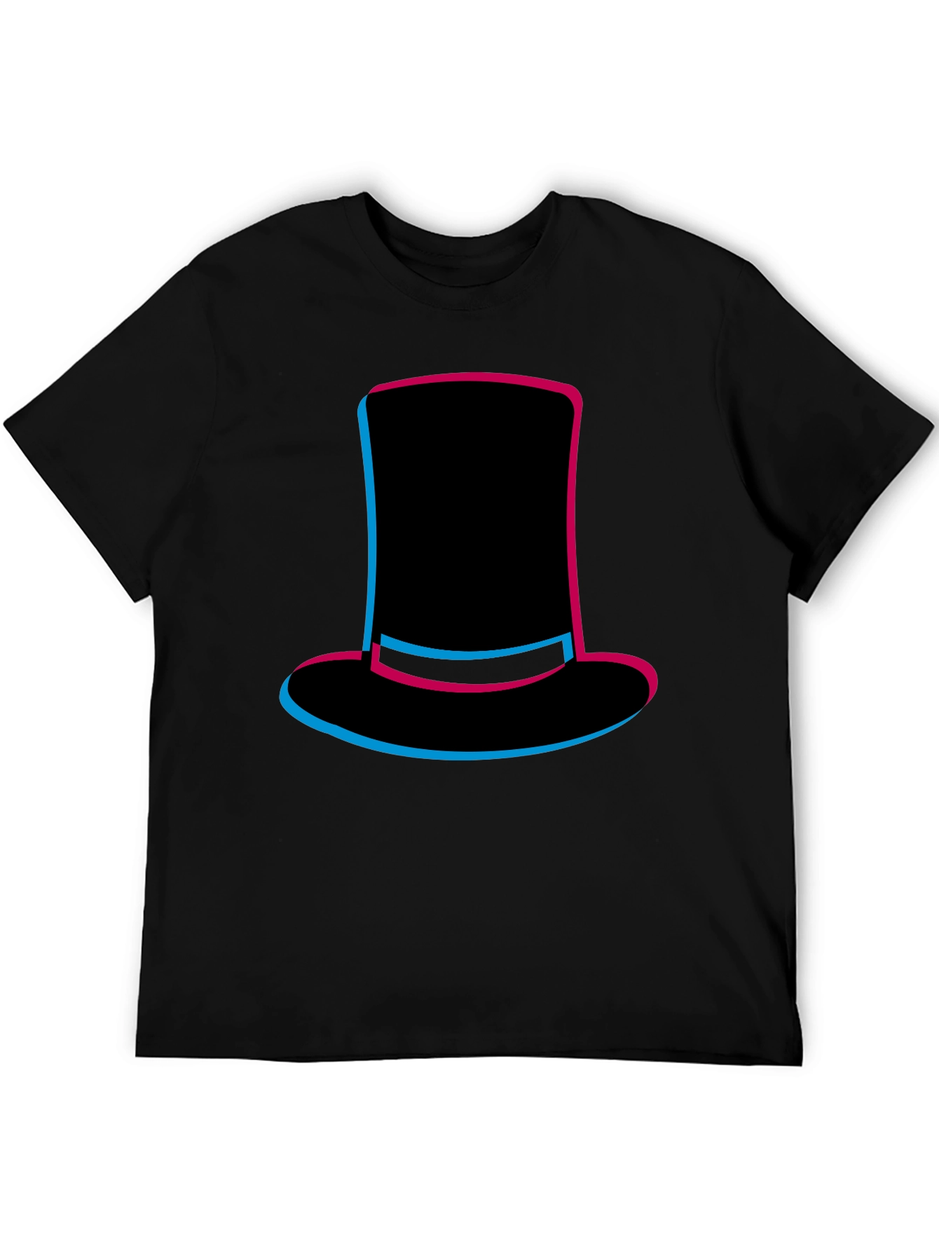 Top Hat Graphic Tee - Stylish Mens Black T-Shirt