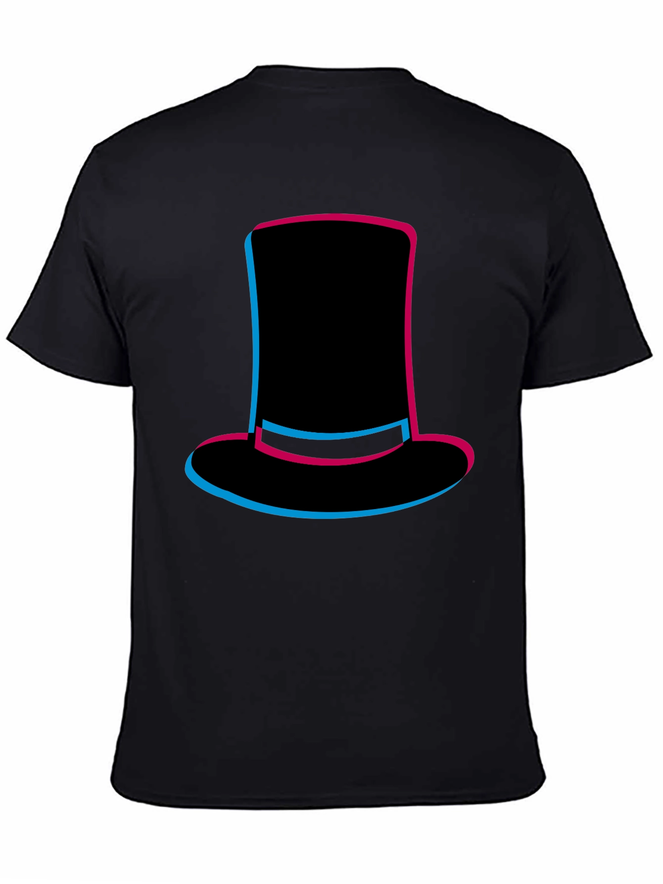 Top Hat Graphic Tee - Stylish Mens Black T-Shirt