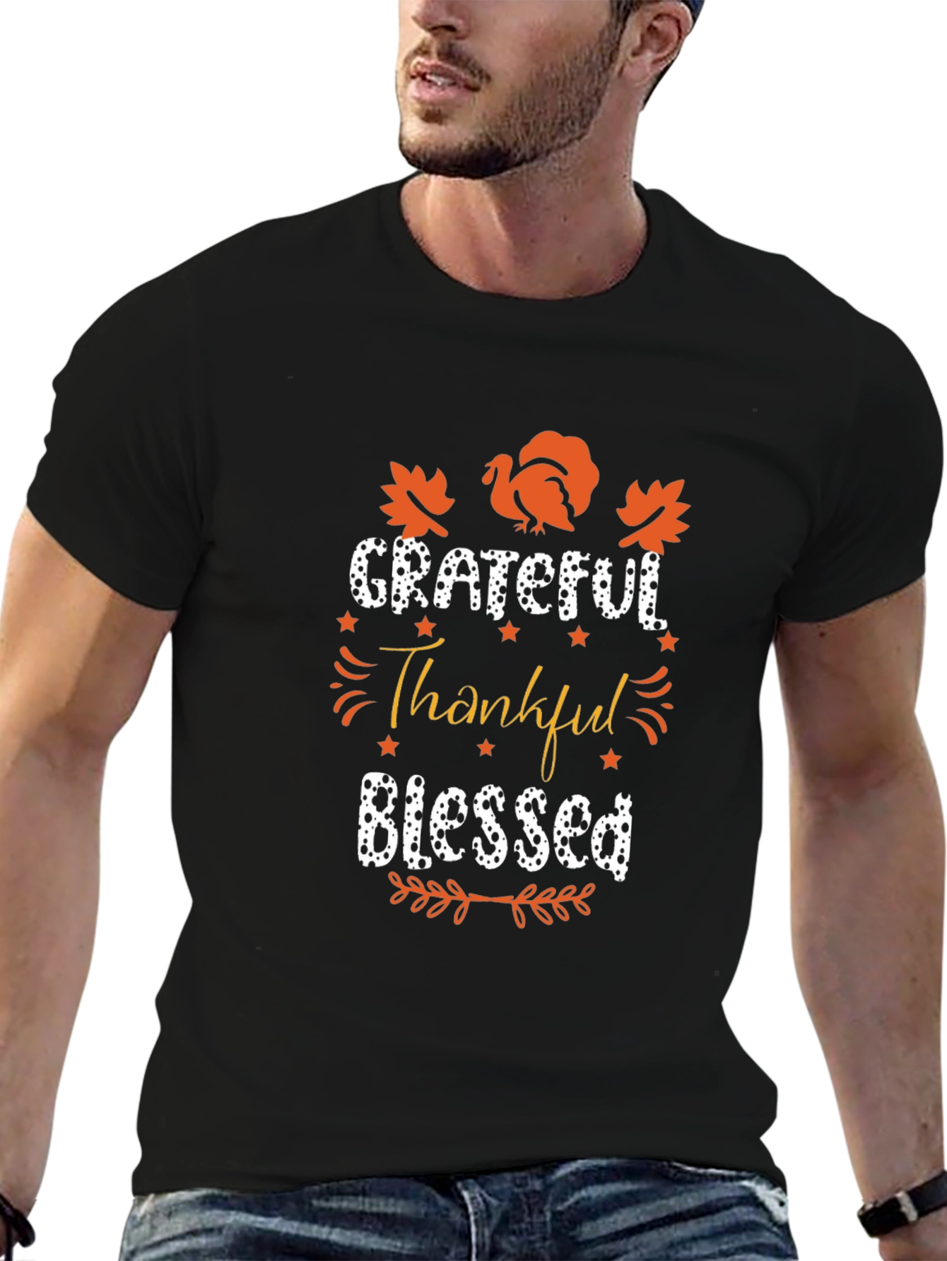 Grateful Thankful Blessed Thanksgiving T-Shirt