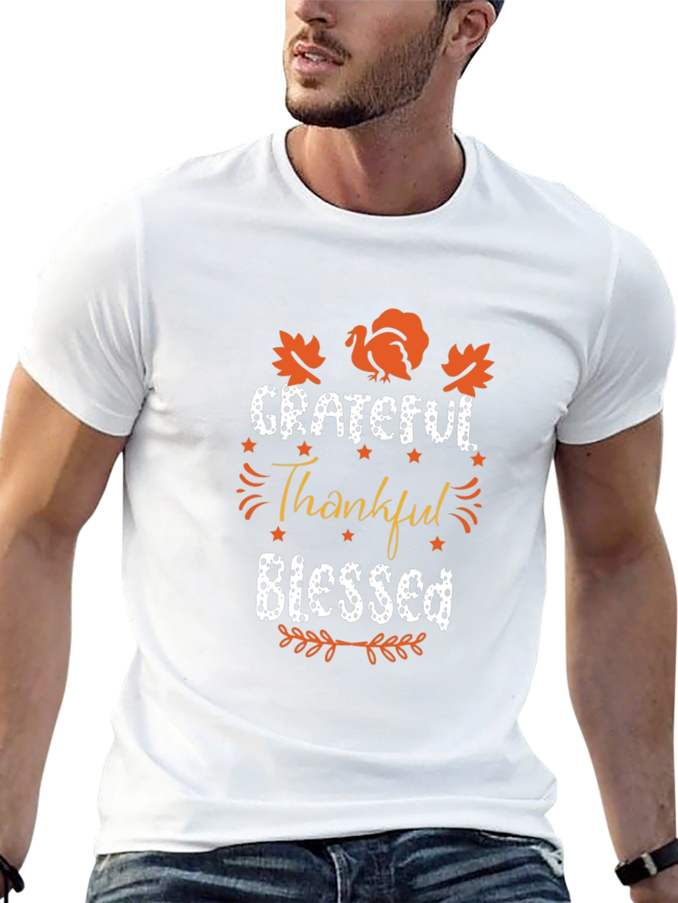 Grateful Thankful Blessed Thanksgiving T-Shirt