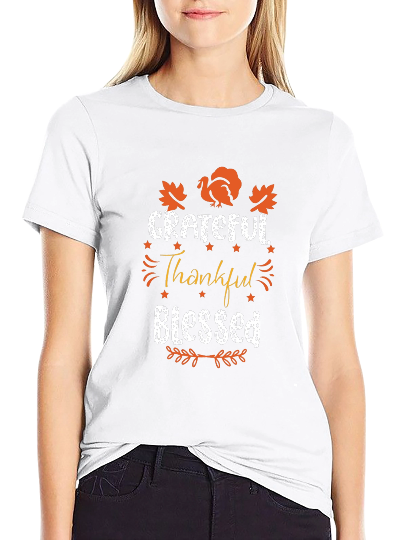 Grateful Thankful Blessed Thanksgiving T-Shirt