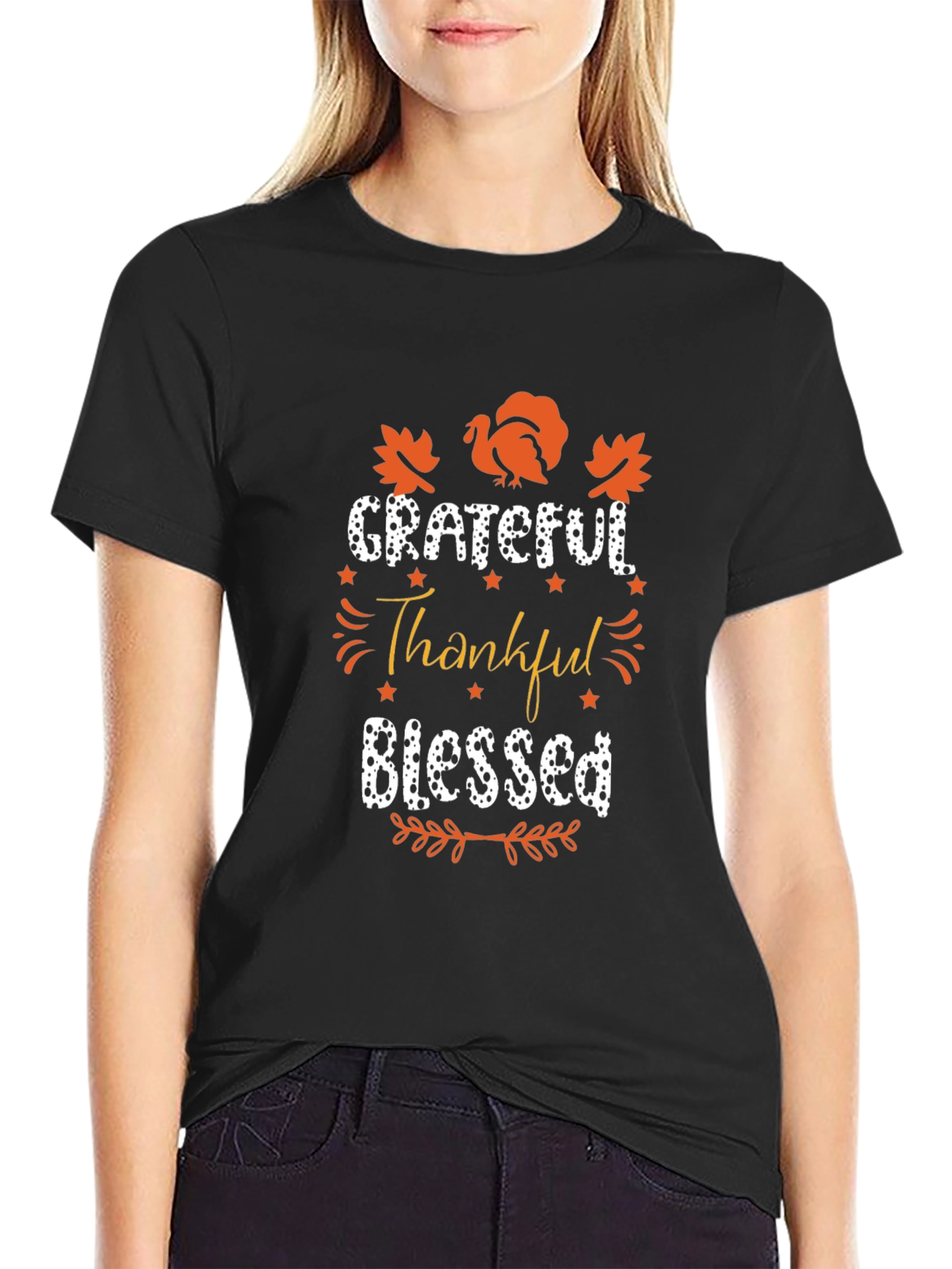 Grateful Thankful Blessed Thanksgiving T-Shirt