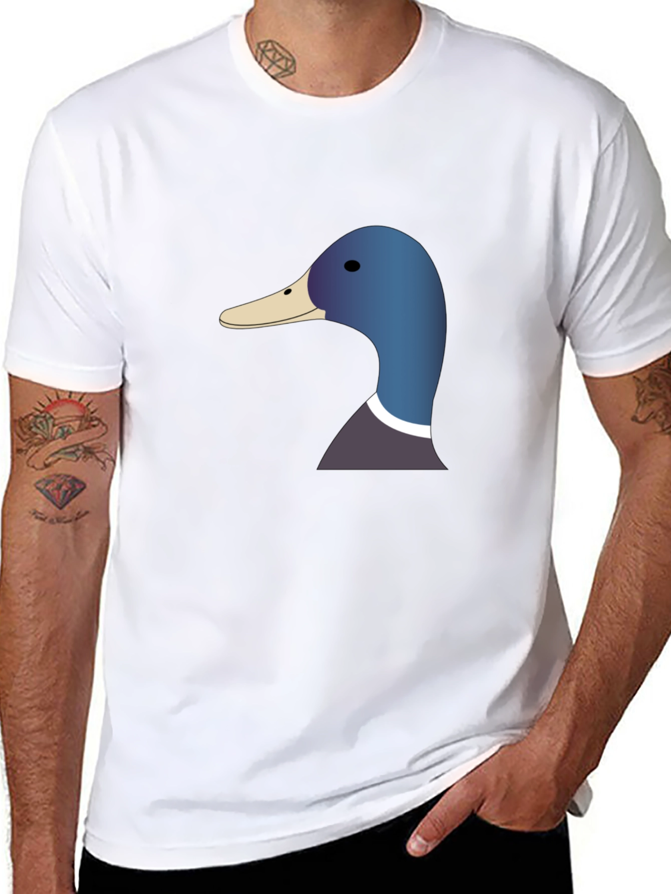 Duck Head Graphic T-Shirt - Unisex Black Tee
