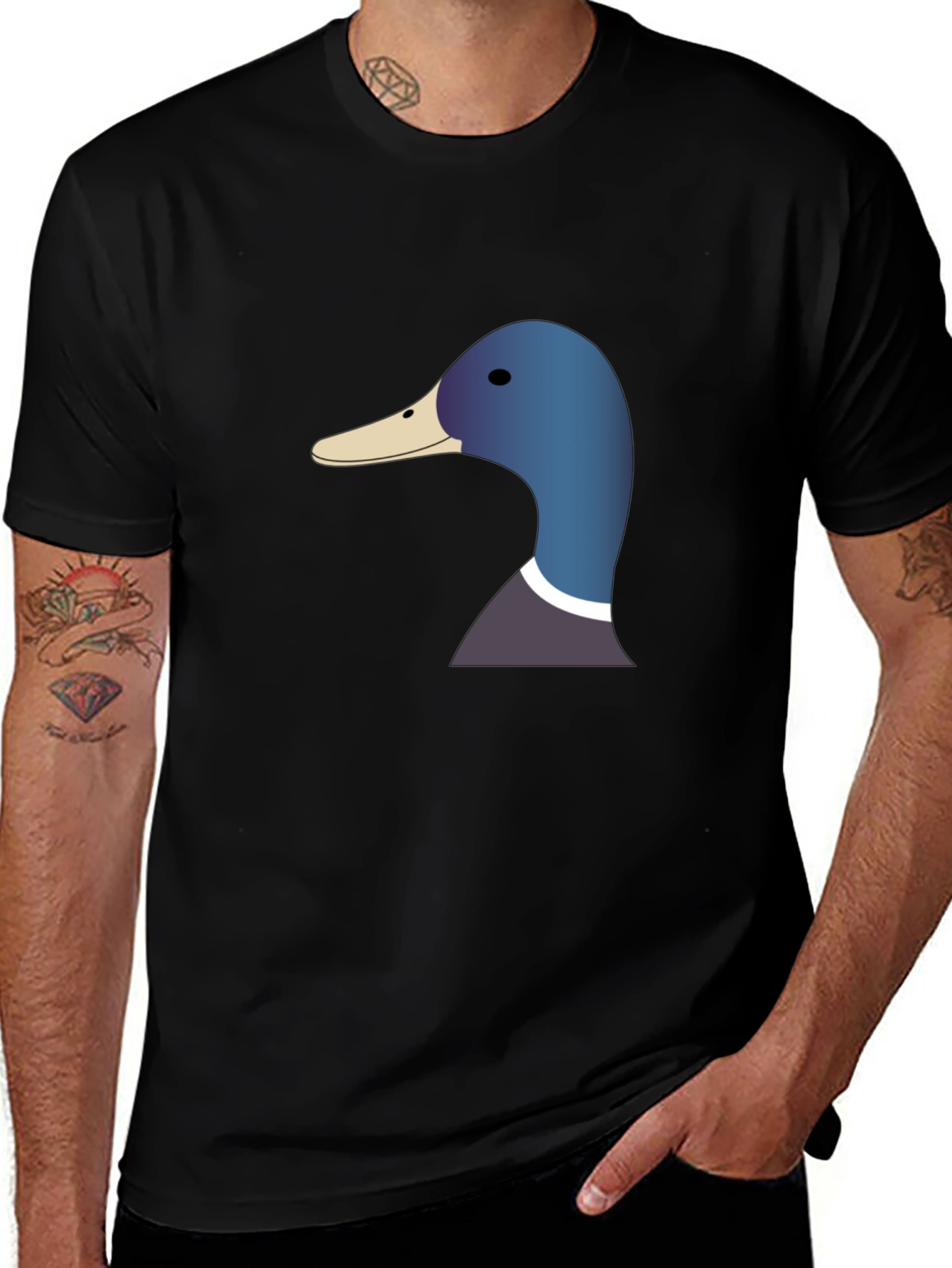 Duck Head Graphic T-Shirt - Unisex Black Tee