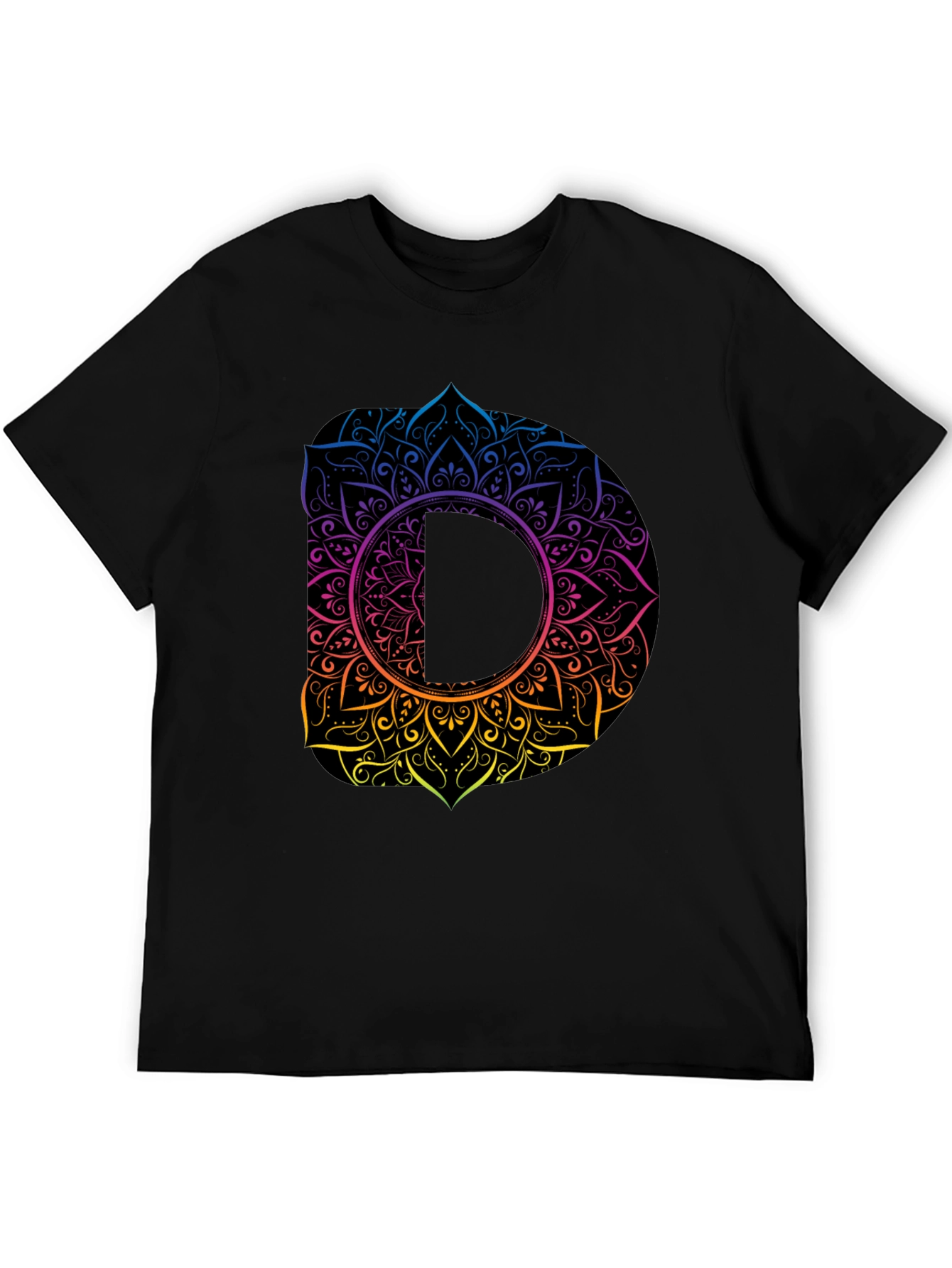 Mandala D Initial Tee - Stylish Graphic T-Shirt
