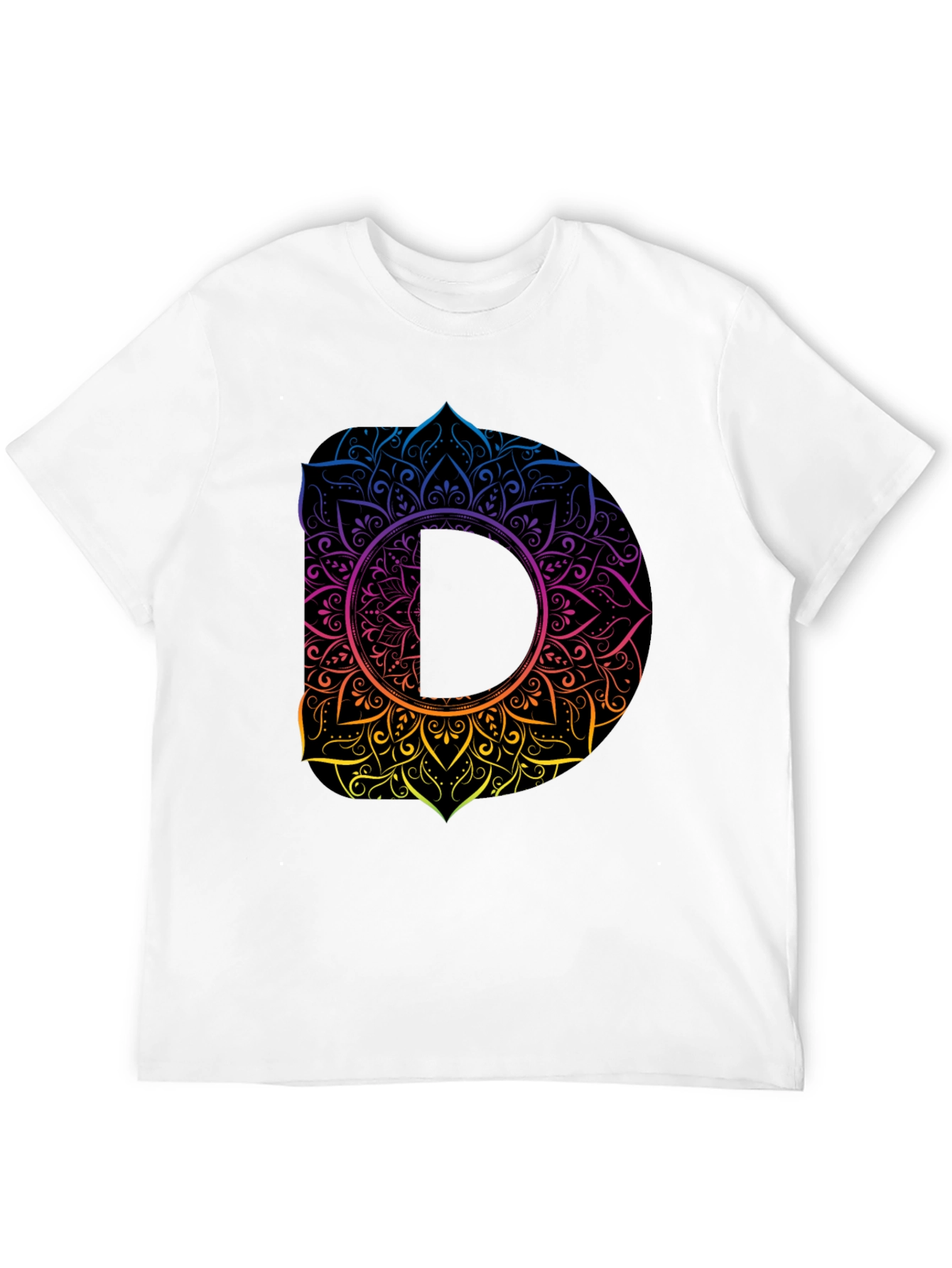 Mandala D Initial Tee - Stylish Graphic T-Shirt