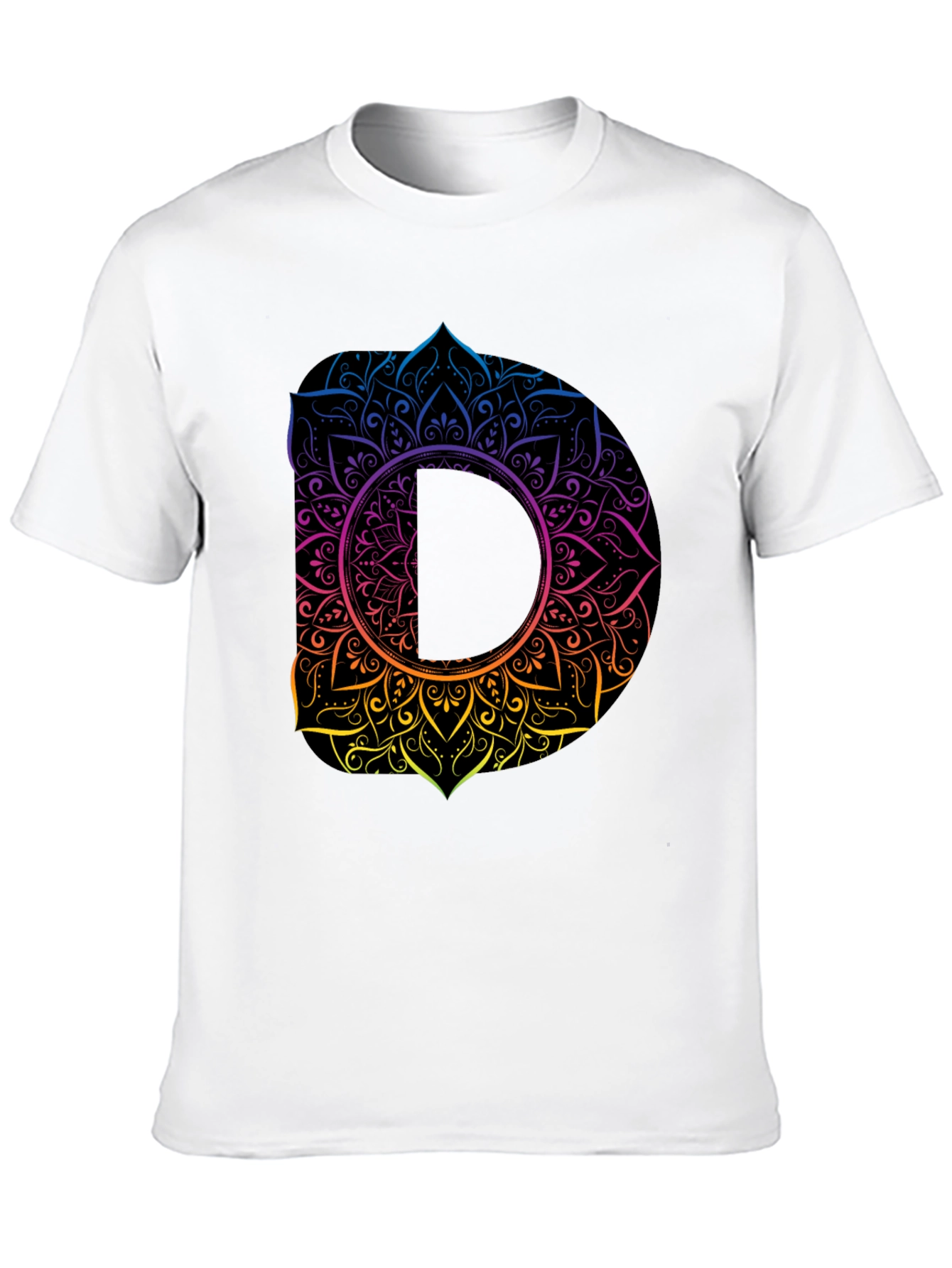 Mandala D Initial Tee - Stylish Graphic T-Shirt