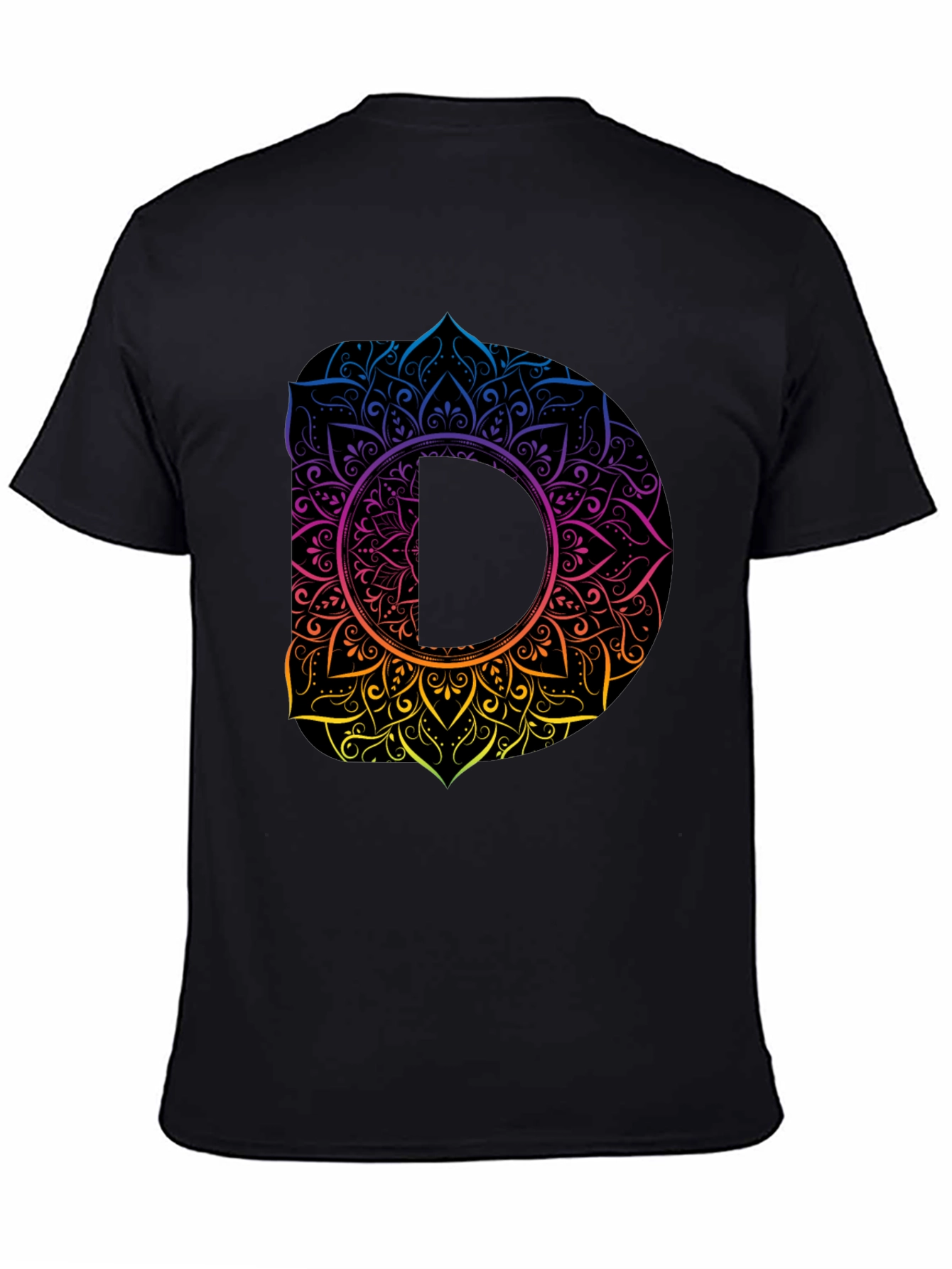 Mandala D Initial Tee - Stylish Graphic T-Shirt