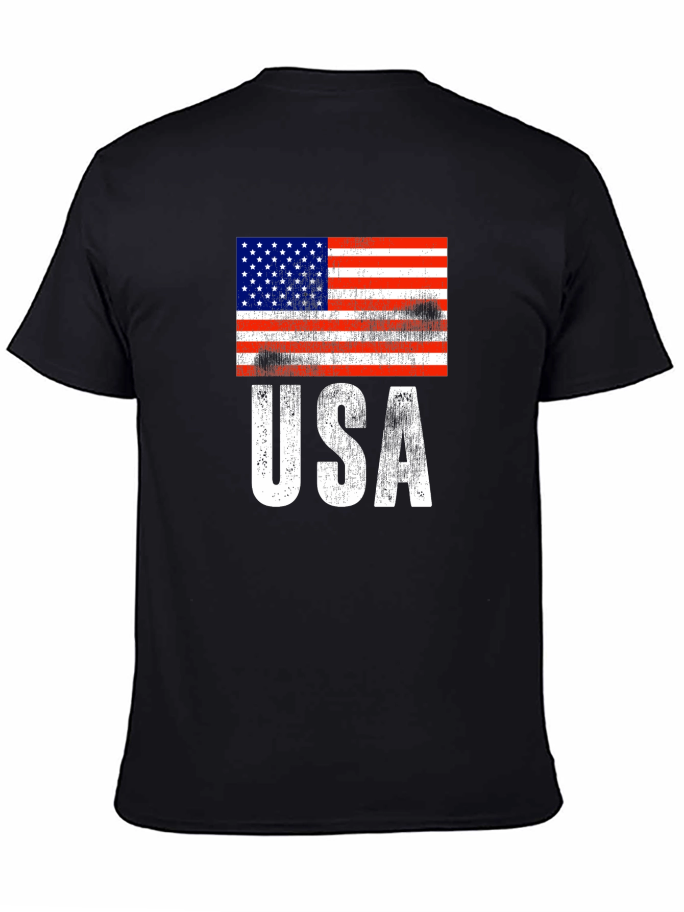 USA Flag Graphic Print Tee - Patriotic Apparel