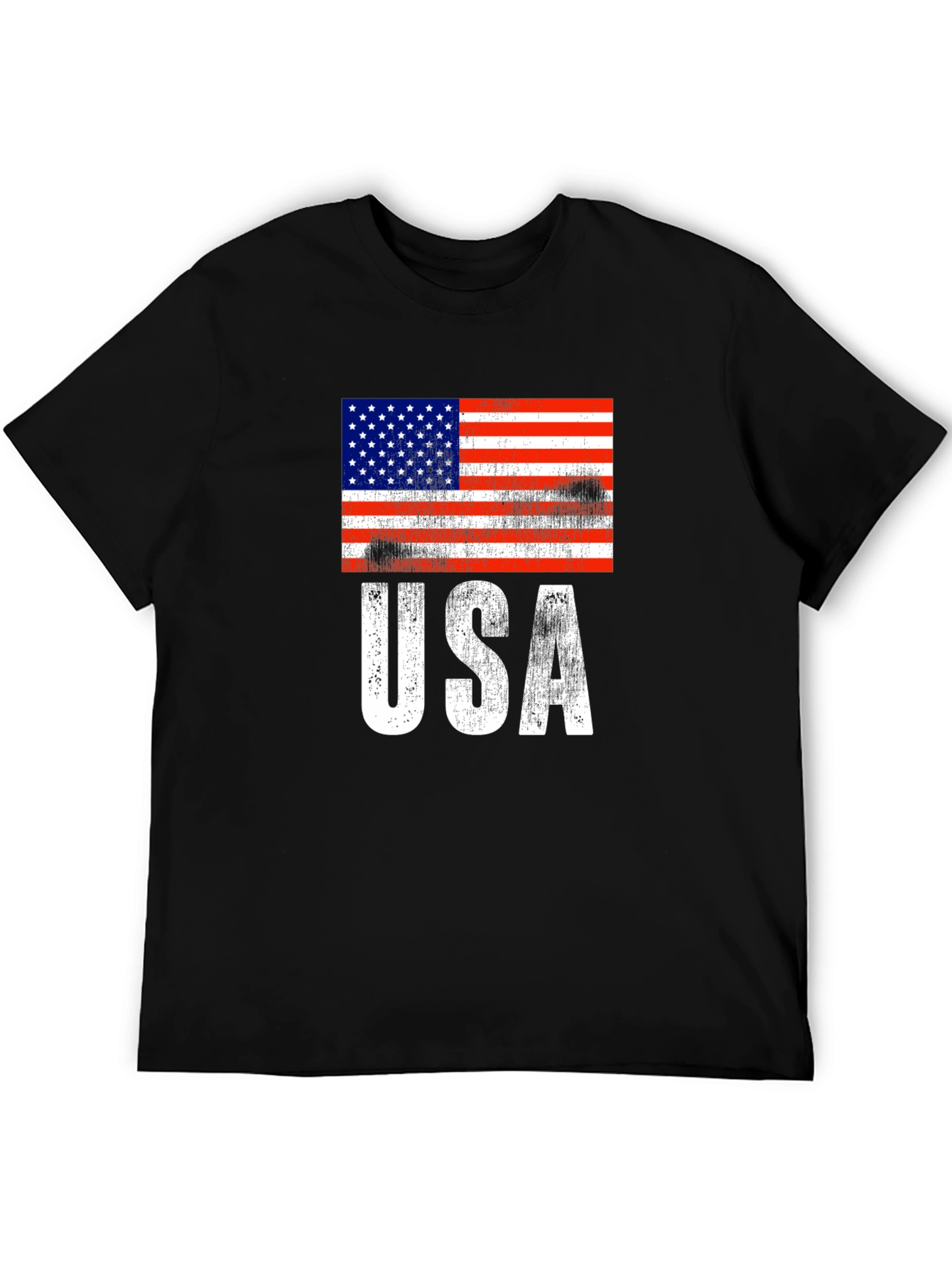 USA Flag Graphic Print Tee - Patriotic Apparel