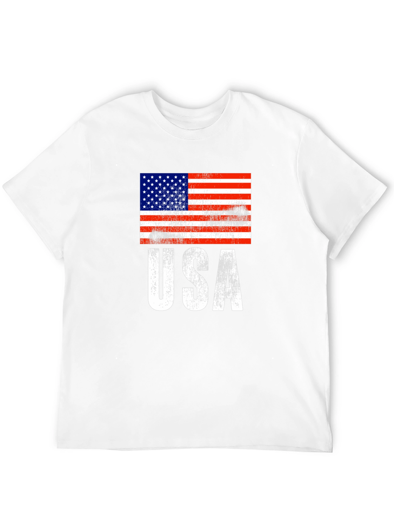 USA Flag Graphic Print Tee - Patriotic Apparel