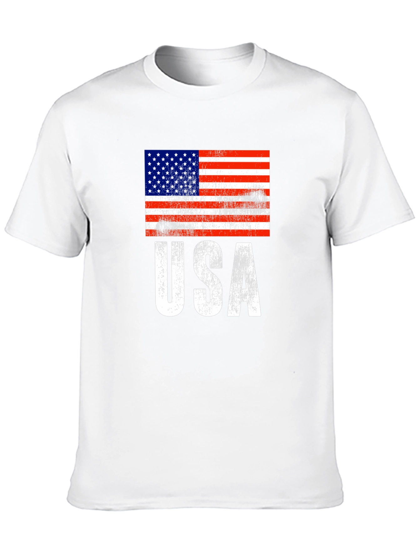 USA Flag Graphic Print Tee - Patriotic Apparel