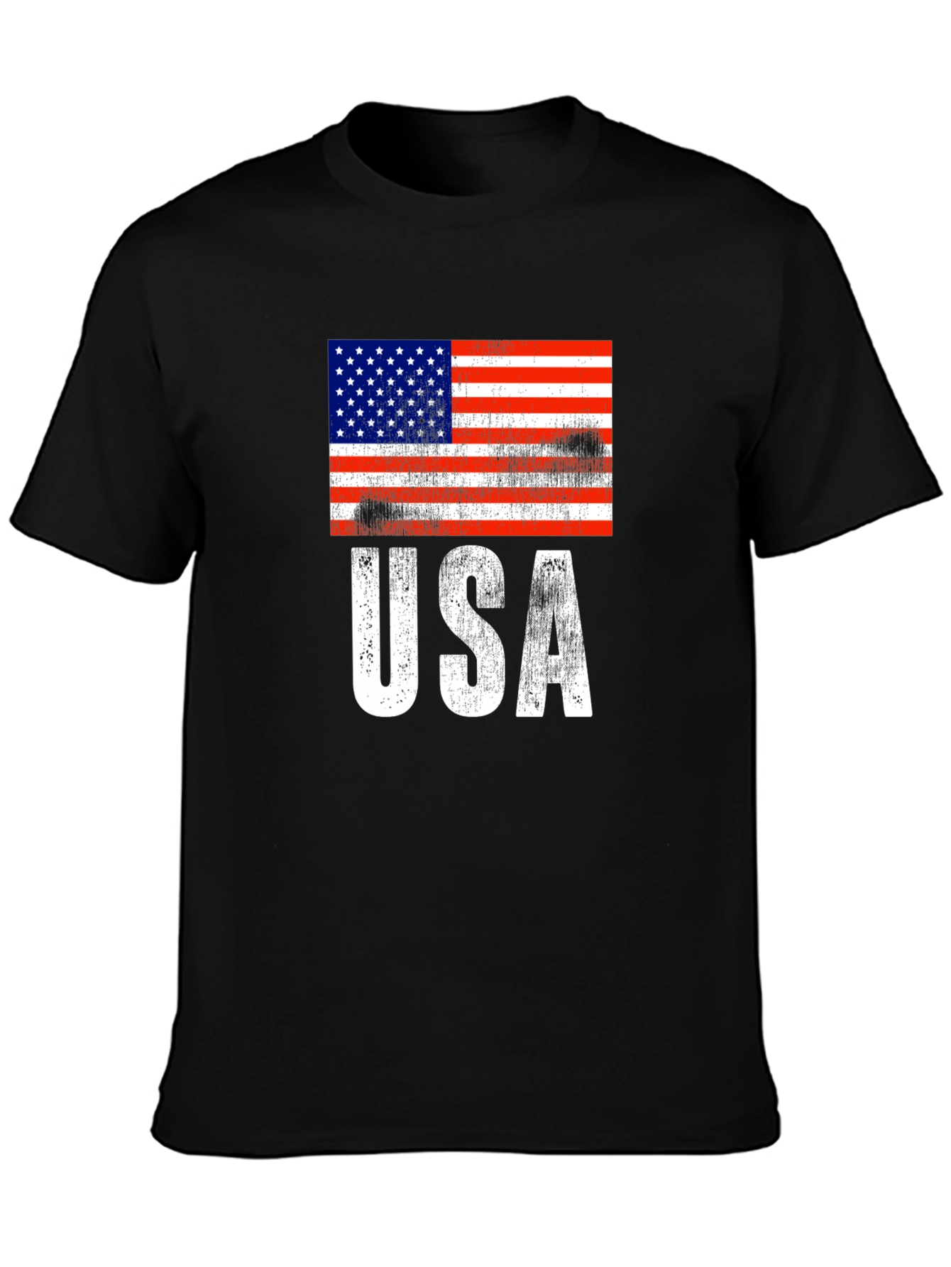 USA Flag Graphic Print Tee - Patriotic Apparel