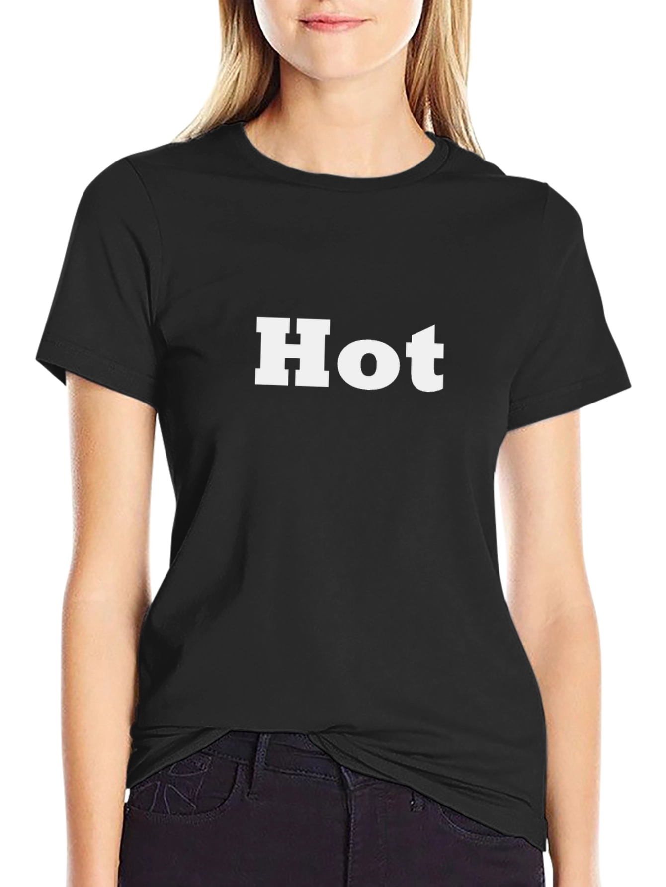 Hot Graphic Tee - Mens Black Cotton T-Shirt
