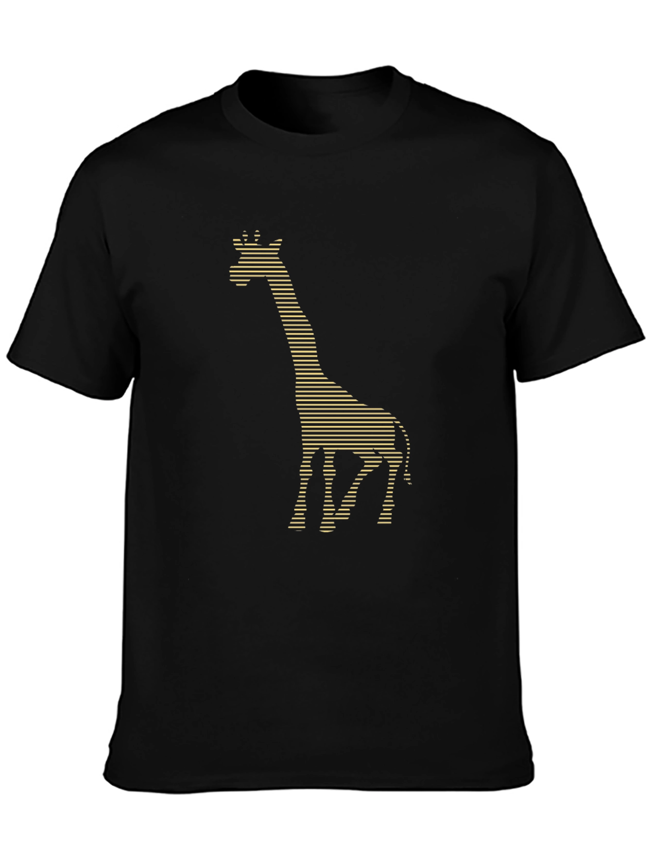 Giraffe Striped Graphic Tee - Black