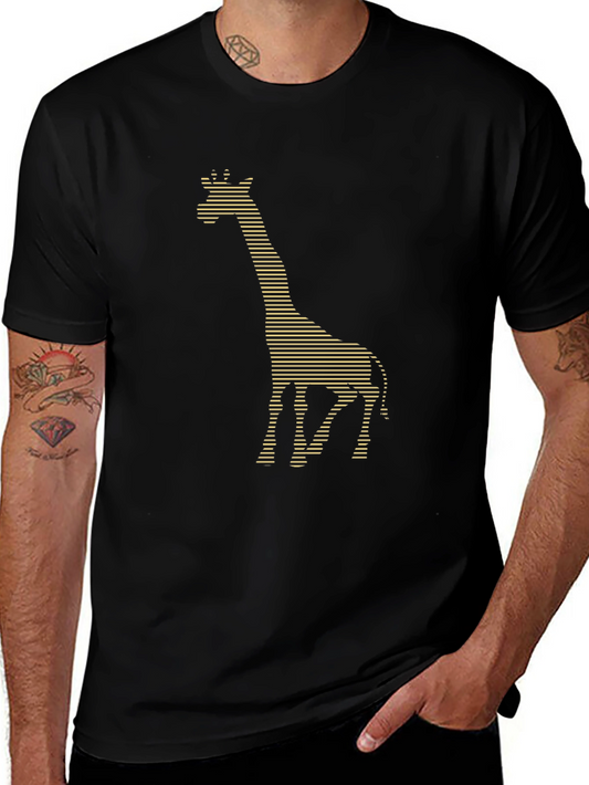 Giraffe Striped Graphic Tee - Black
