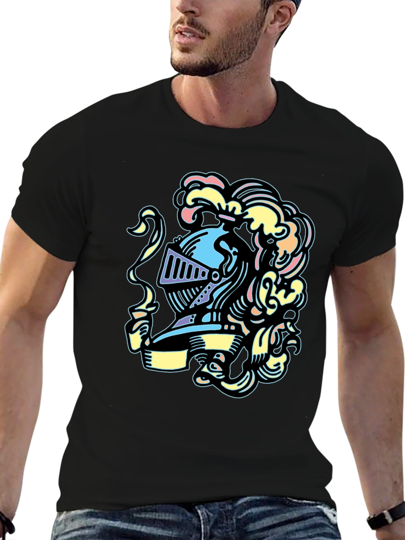 Knight Helmet Graphic Tee - Stylish and Unique Design