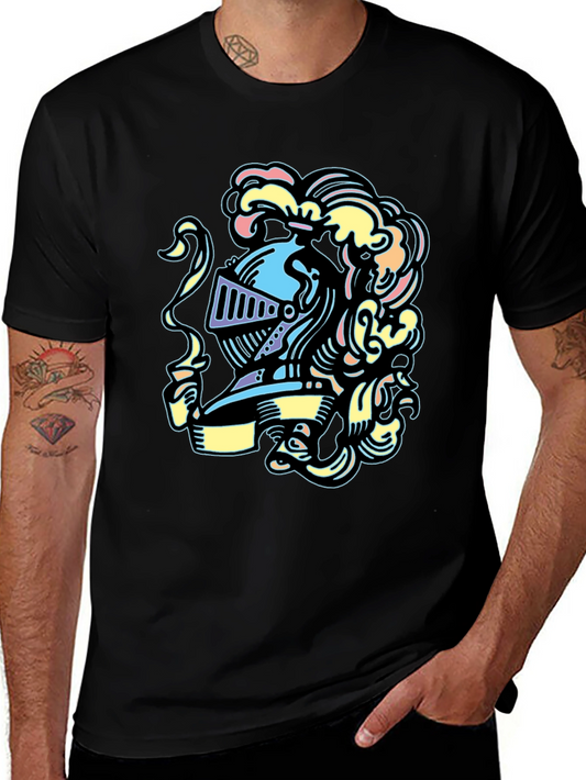 Knight Helmet Graphic Tee - Stylish and Unique Design