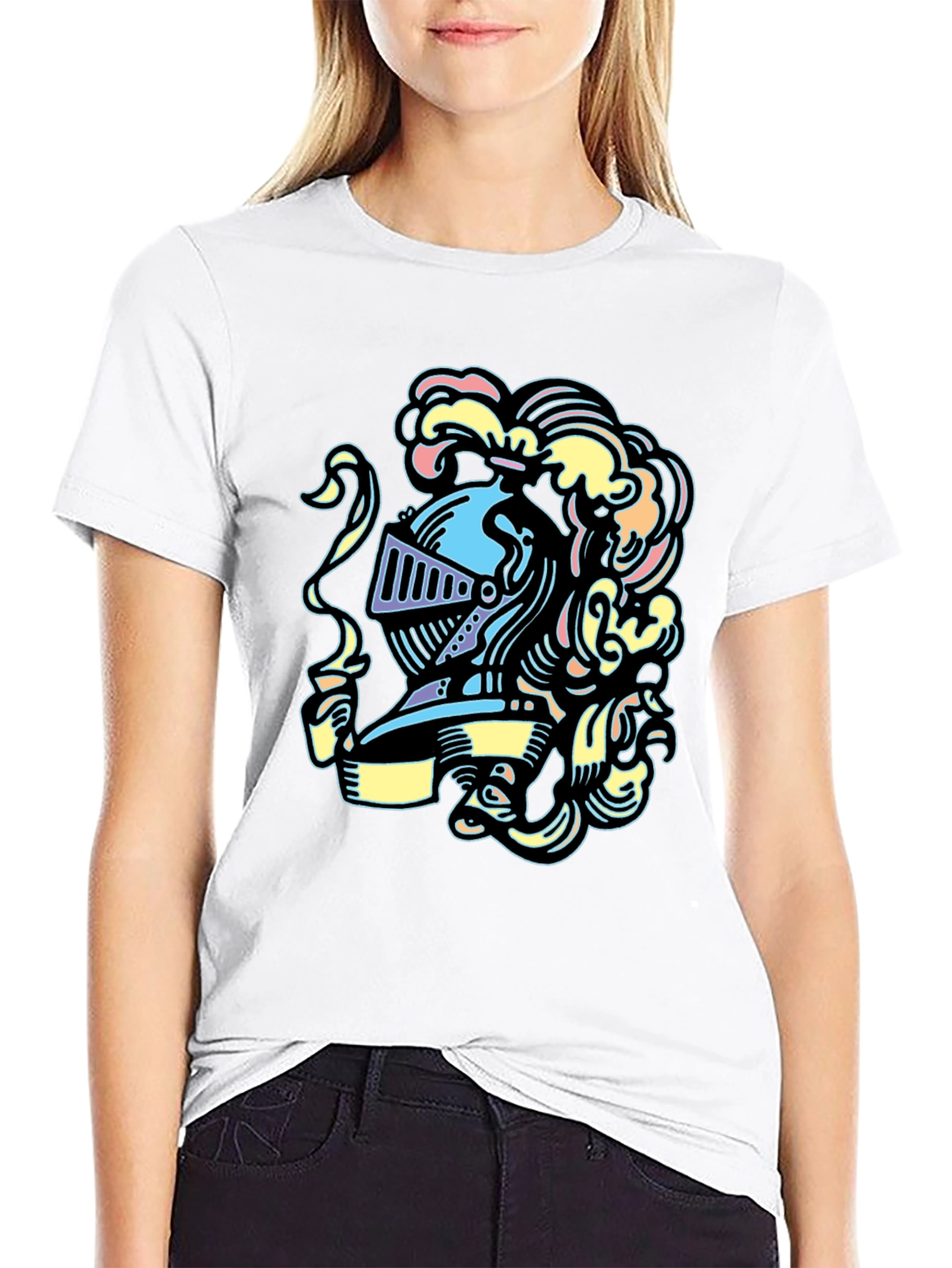 Knight Helmet Graphic Tee - Stylish and Unique Design