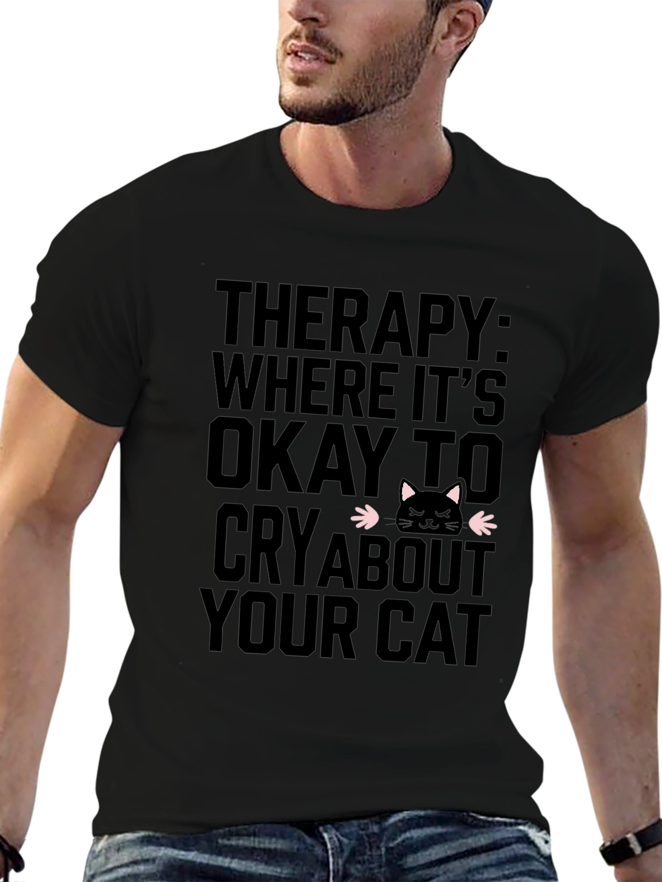 Therapy Cat T-Shirt - Cry About Your Cat Tee
