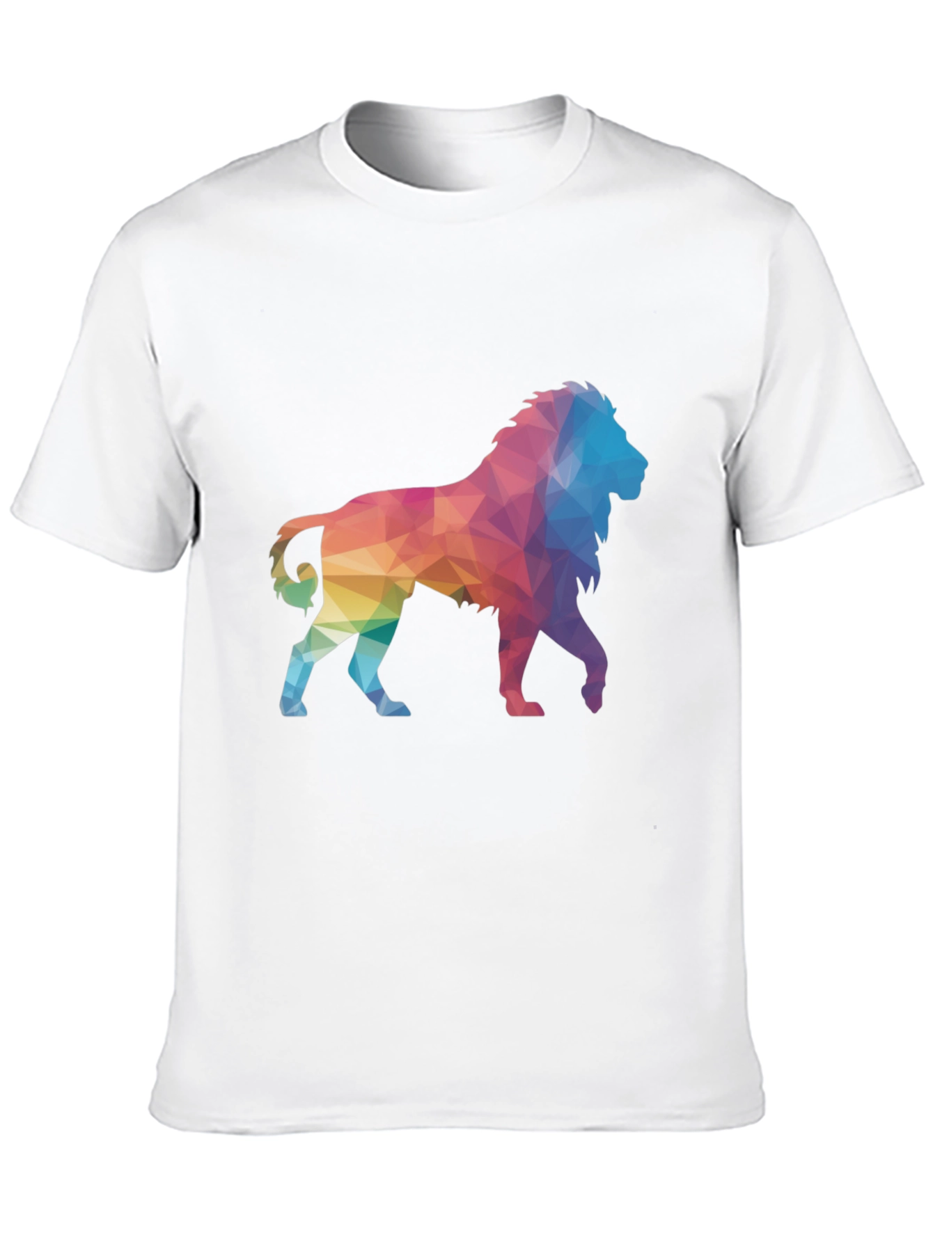 Geometric Lion Graphic Tee - Black