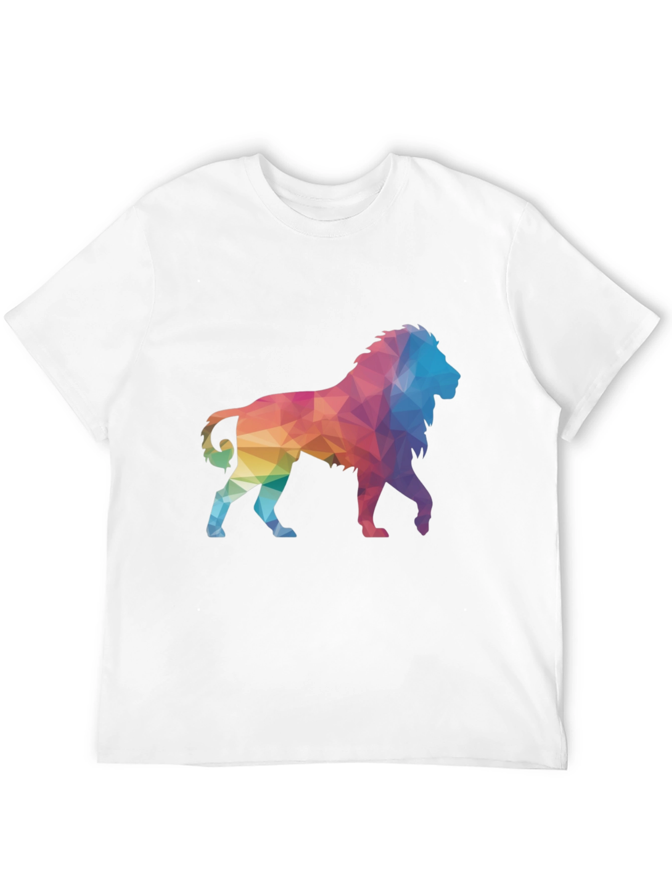 Geometric Lion Graphic Tee - Black