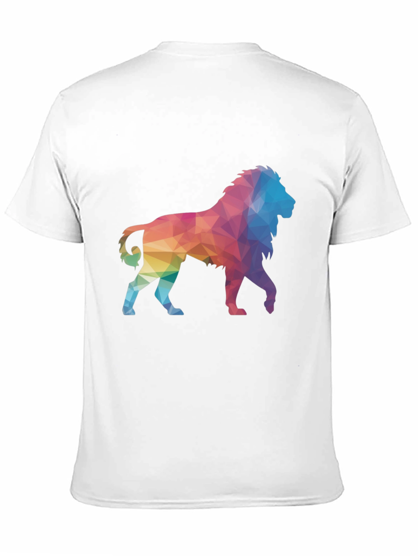 Geometric Lion Graphic Tee - Black
