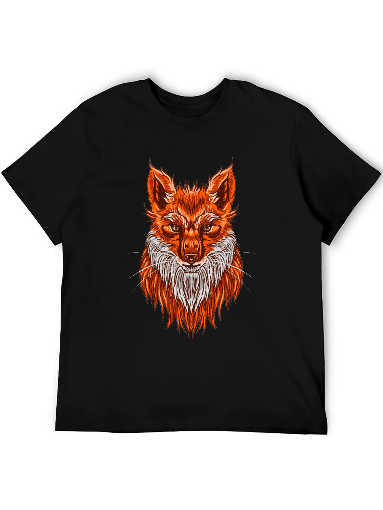 Fox Graphic Print T-Shirt - Black