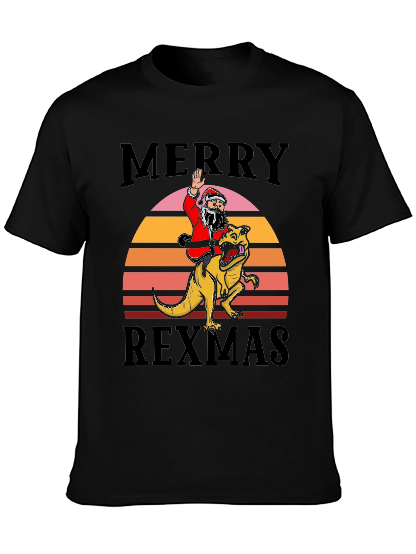 Merry Rexmas T-Shirt Santa Riding Dinosaur Tee