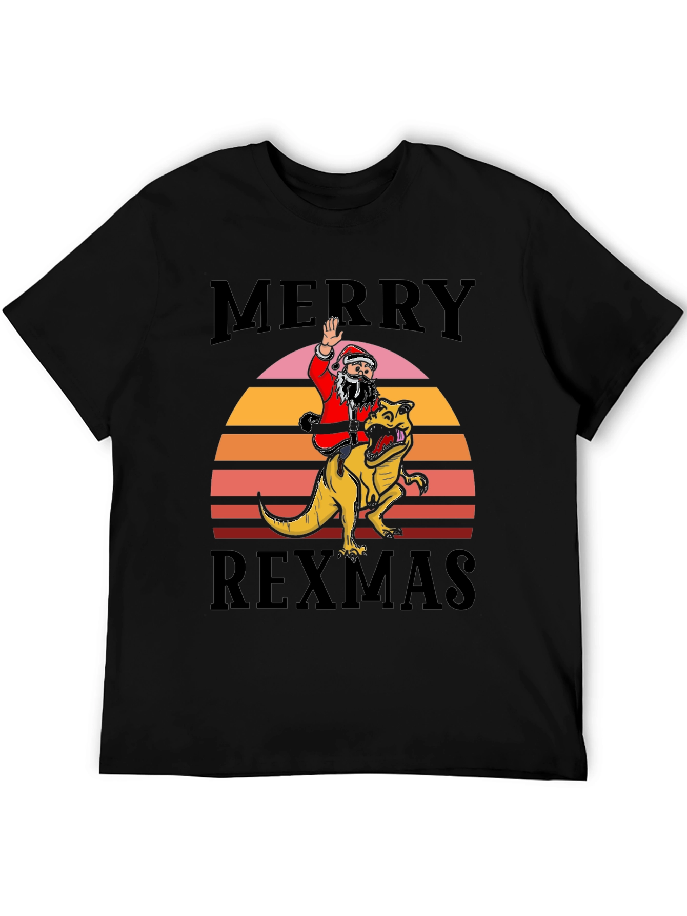 Merry Rexmas T-Shirt Santa Riding Dinosaur Tee