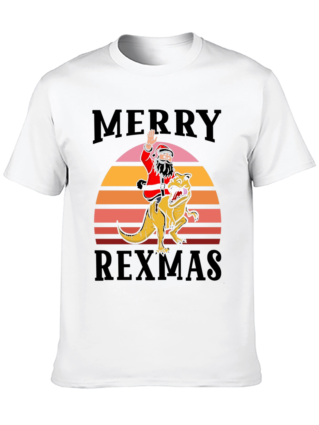 Merry Rexmas T-Shirt Santa Riding Dinosaur Tee