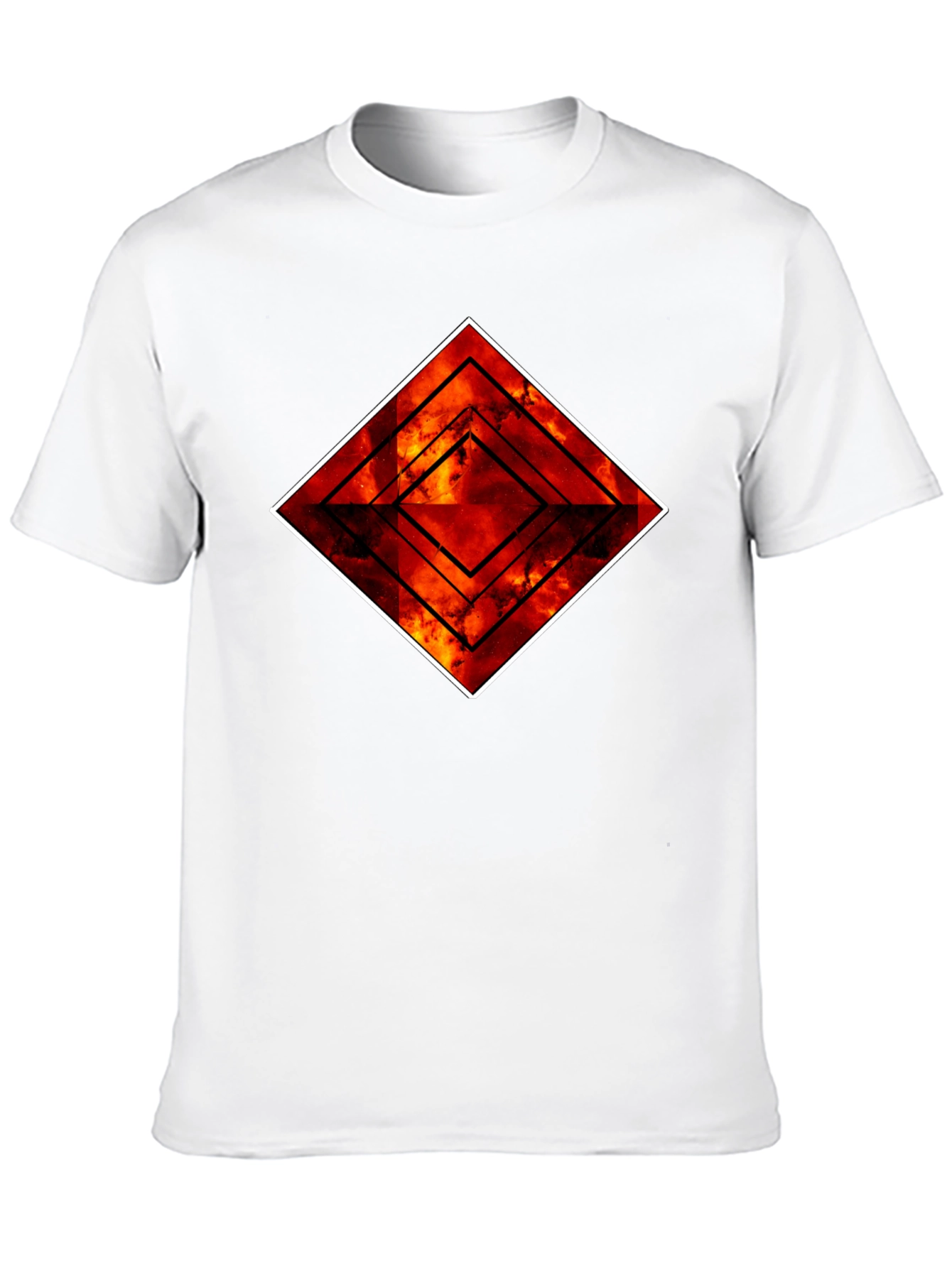 Fiery Diamond Graphic Black T-Shirt