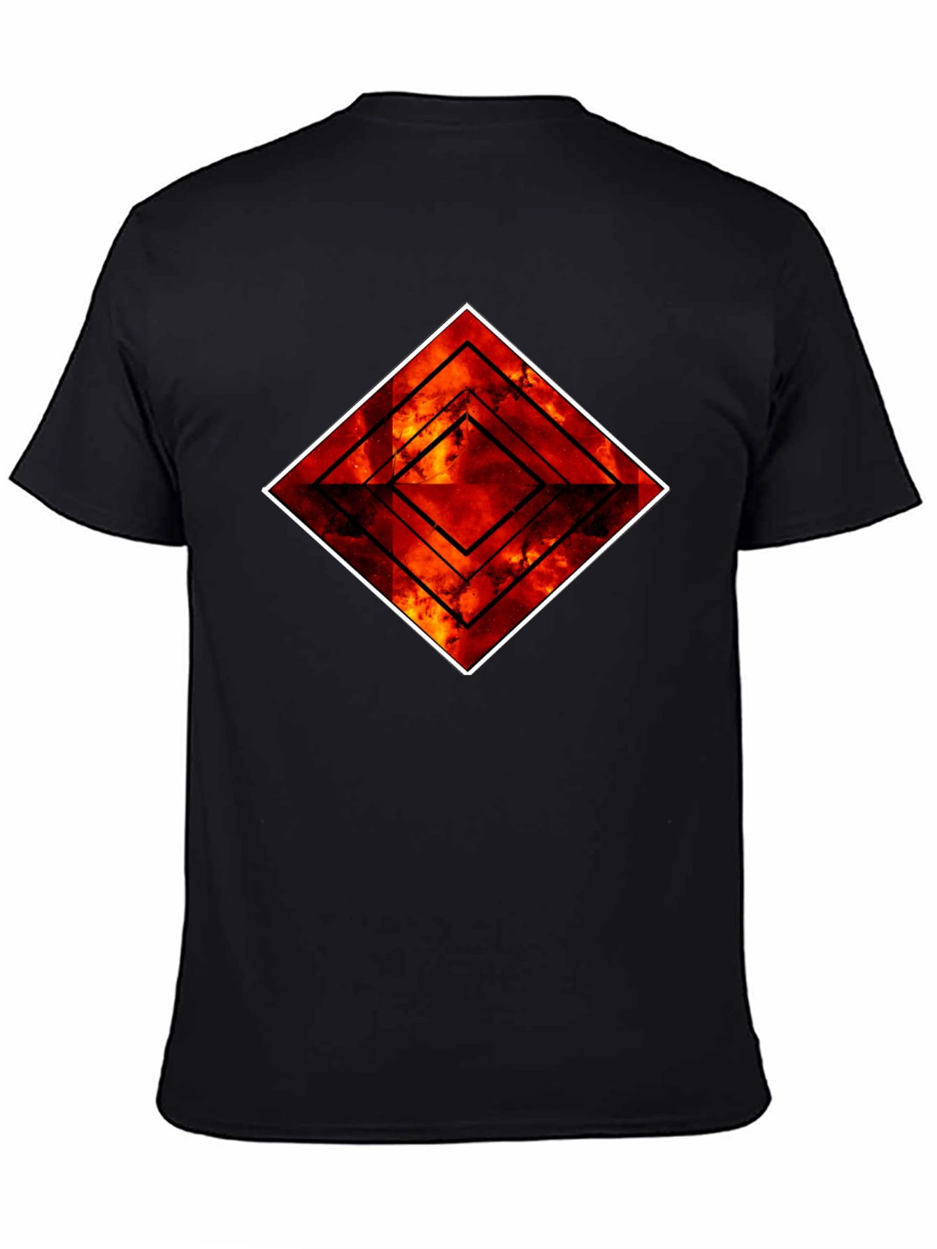 Fiery Diamond Graphic Black T-Shirt