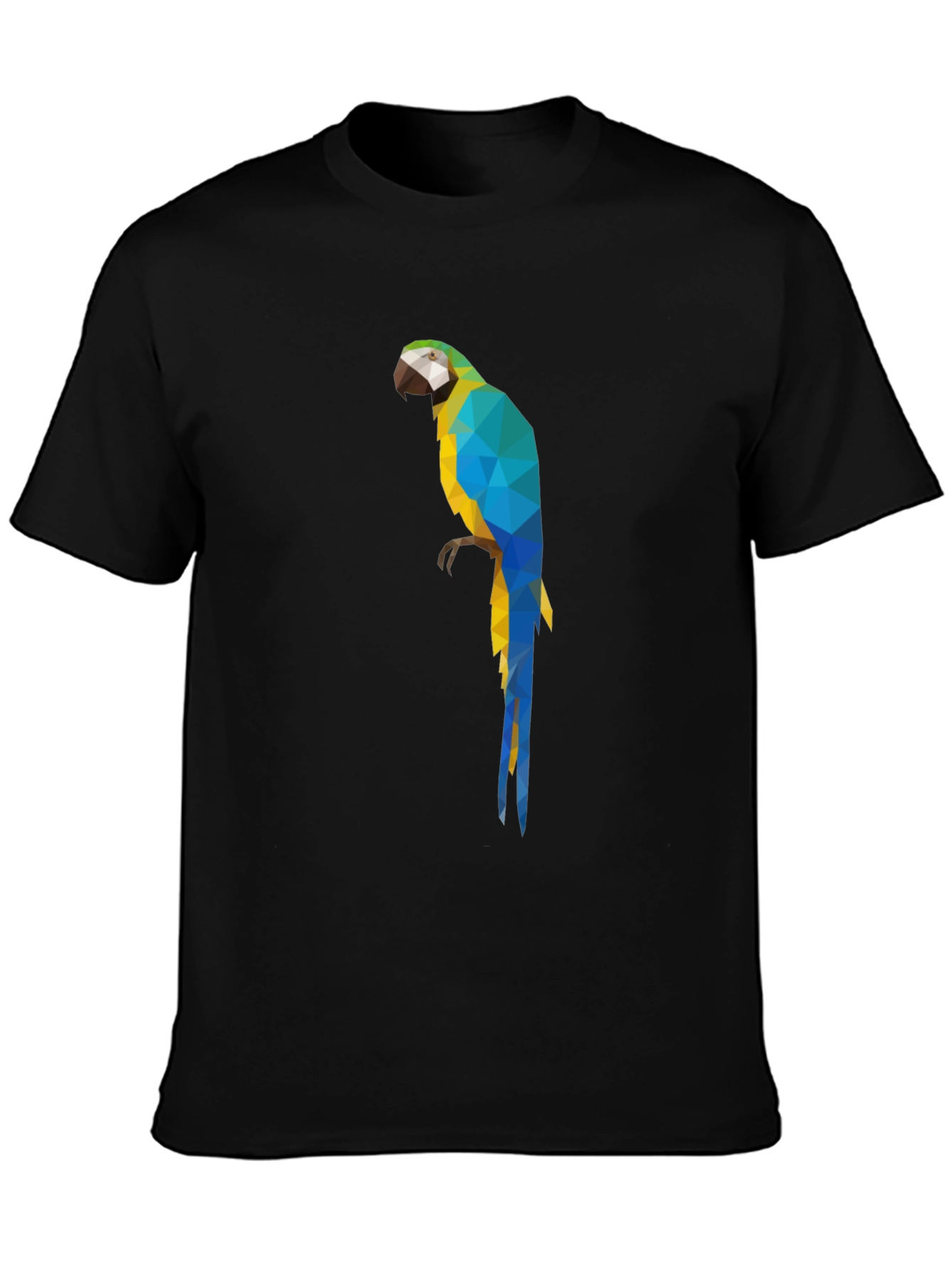 Geometric Parrot Graphic Tee - Stylish Bird Design