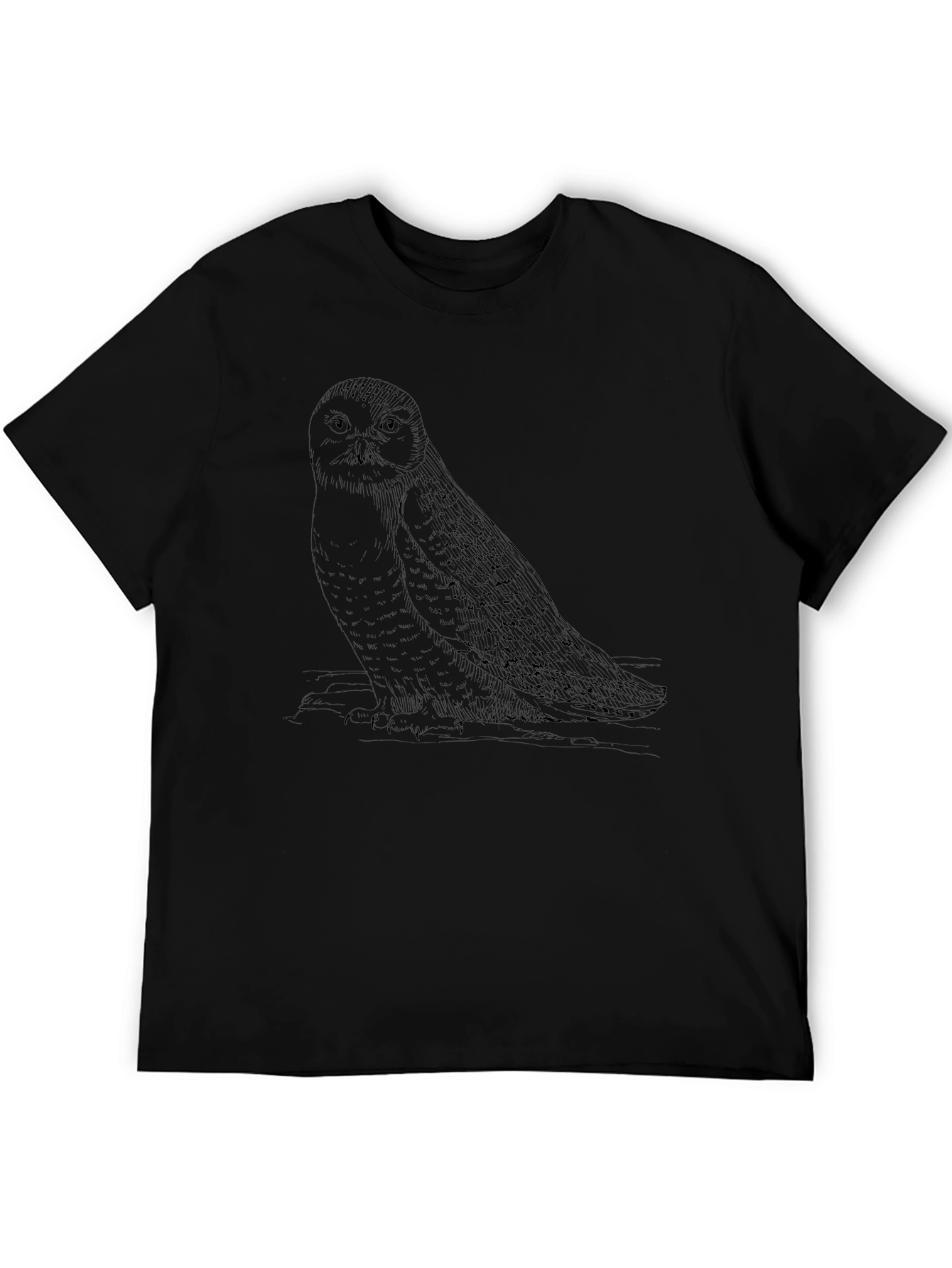 Owl Graphic Print Crew Neck T-Shirt