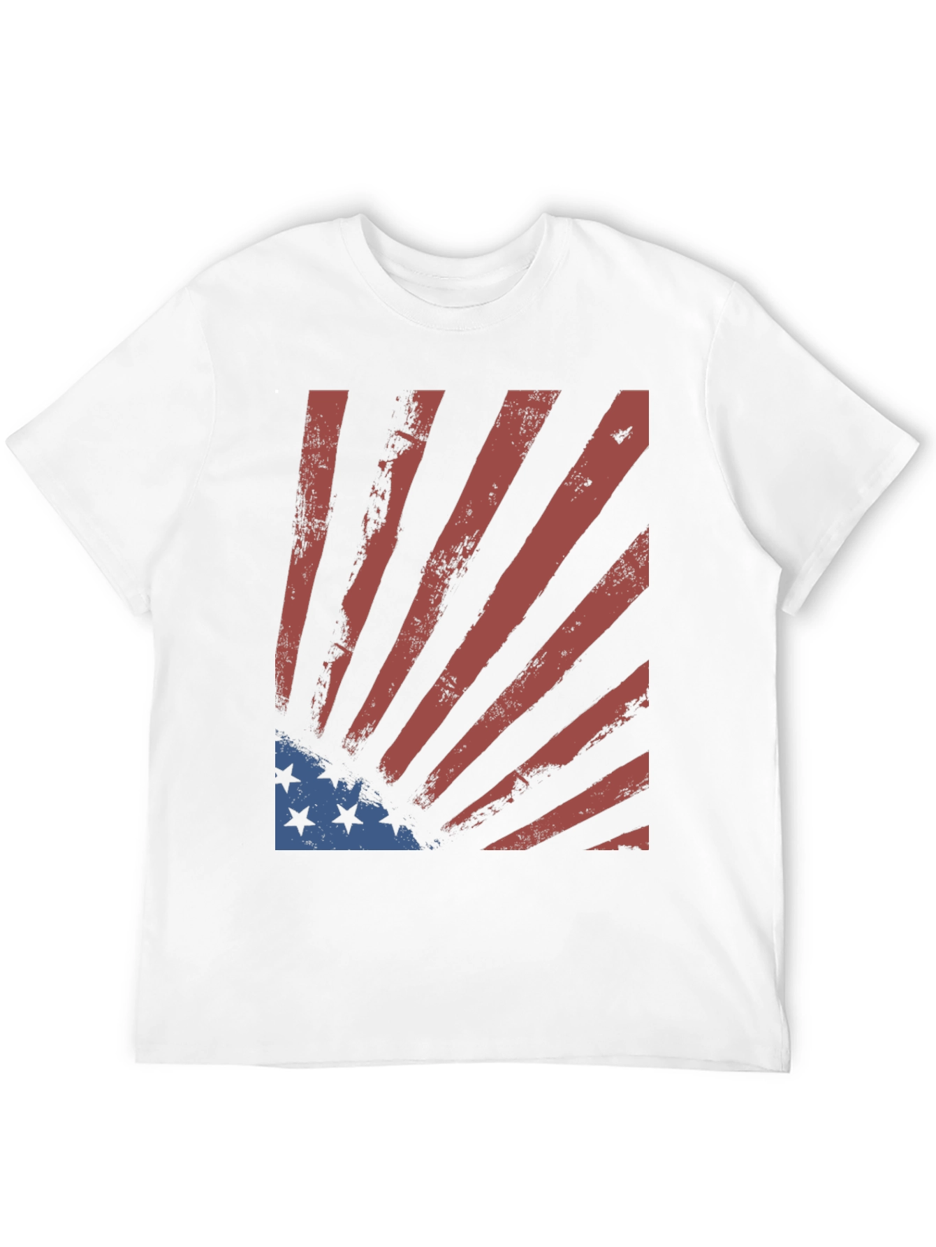 Distressed US Flag Graphic Tee - Patriotic Style
