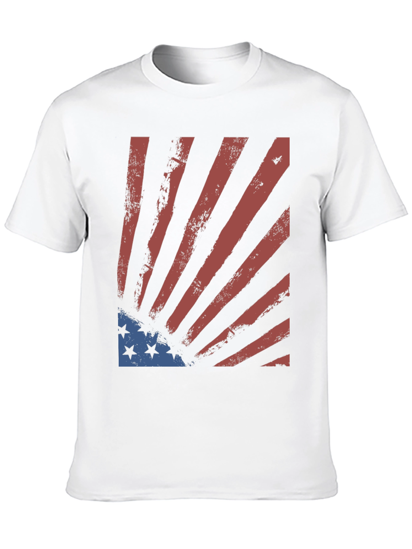 Distressed US Flag Graphic Tee - Patriotic Style