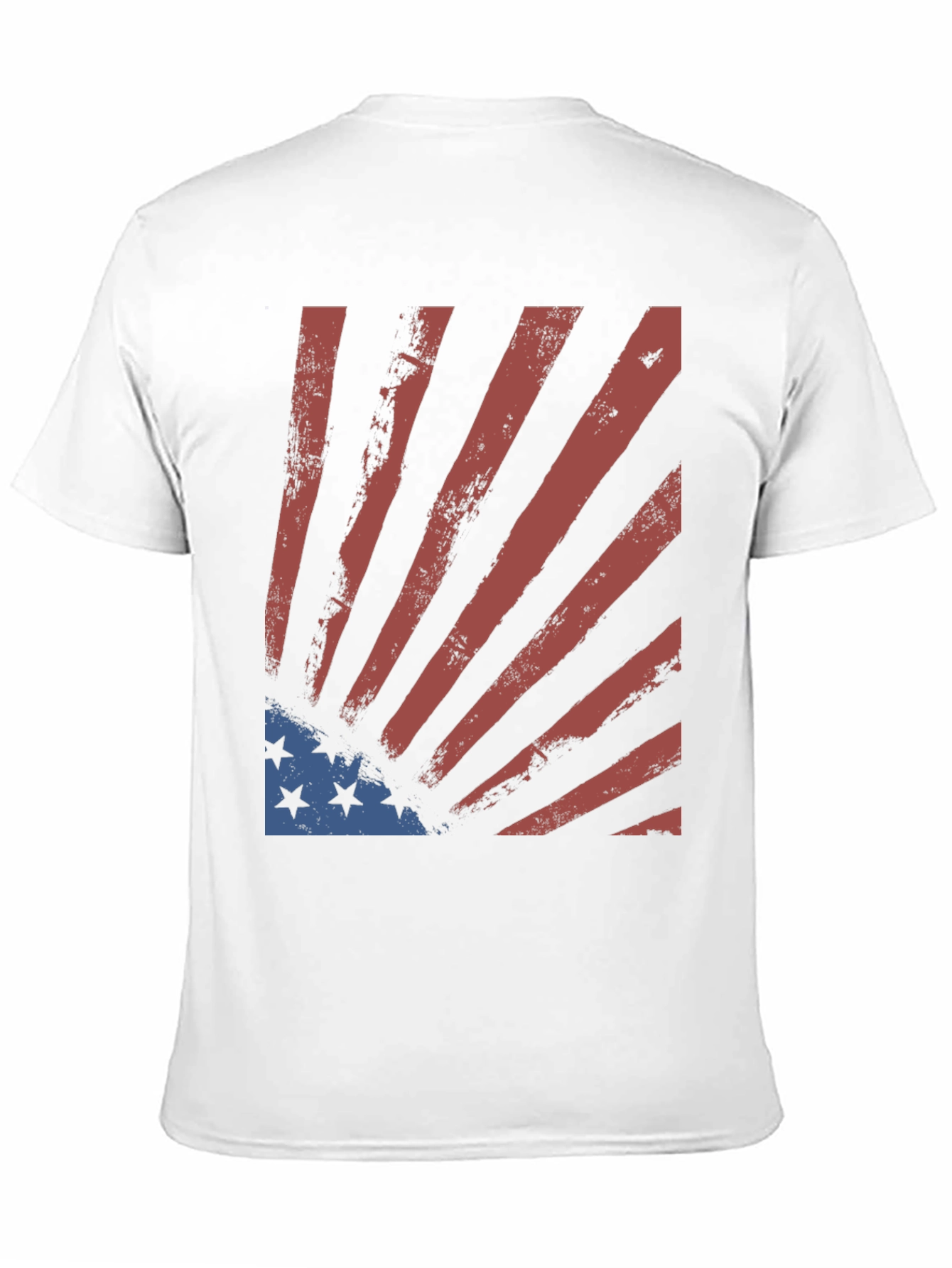 Distressed US Flag Graphic Tee - Patriotic Style