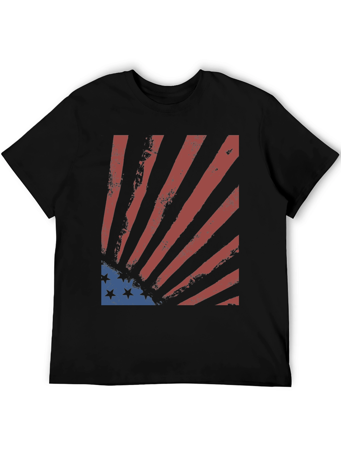 Distressed US Flag Graphic Tee - Patriotic Style
