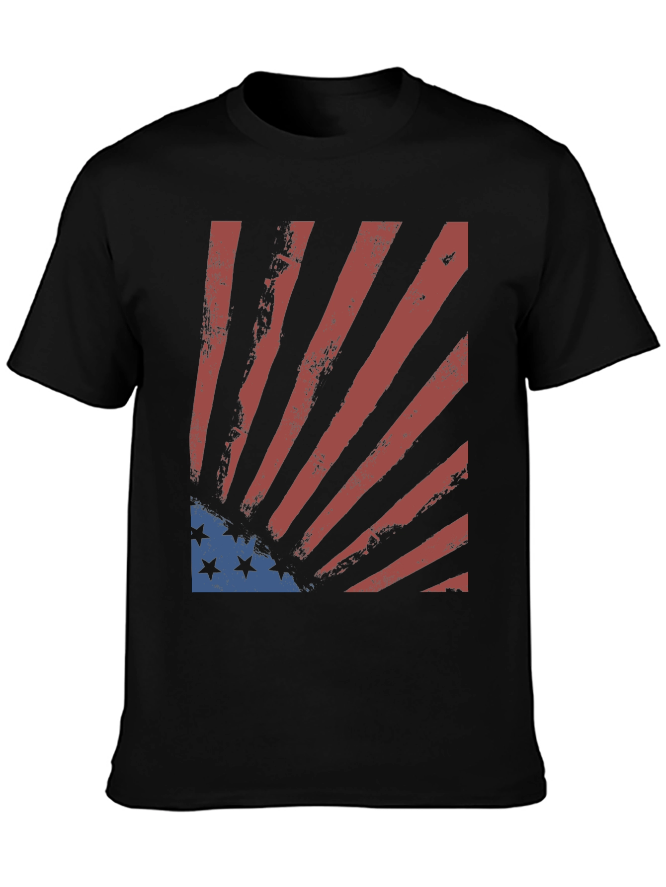 Distressed US Flag Graphic Tee - Patriotic Style