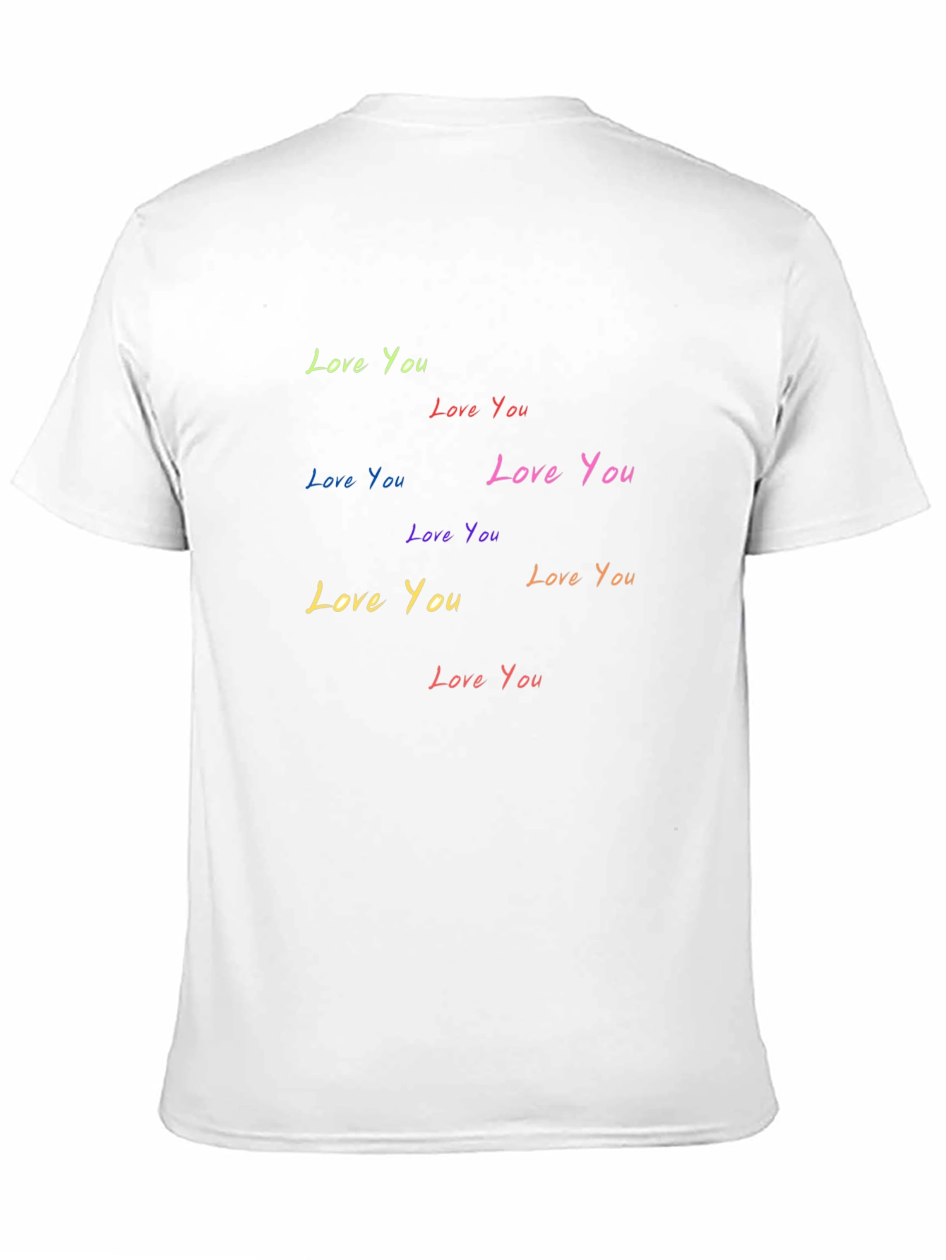 Love You T-Shirt - Rainbow Text Black Tee
